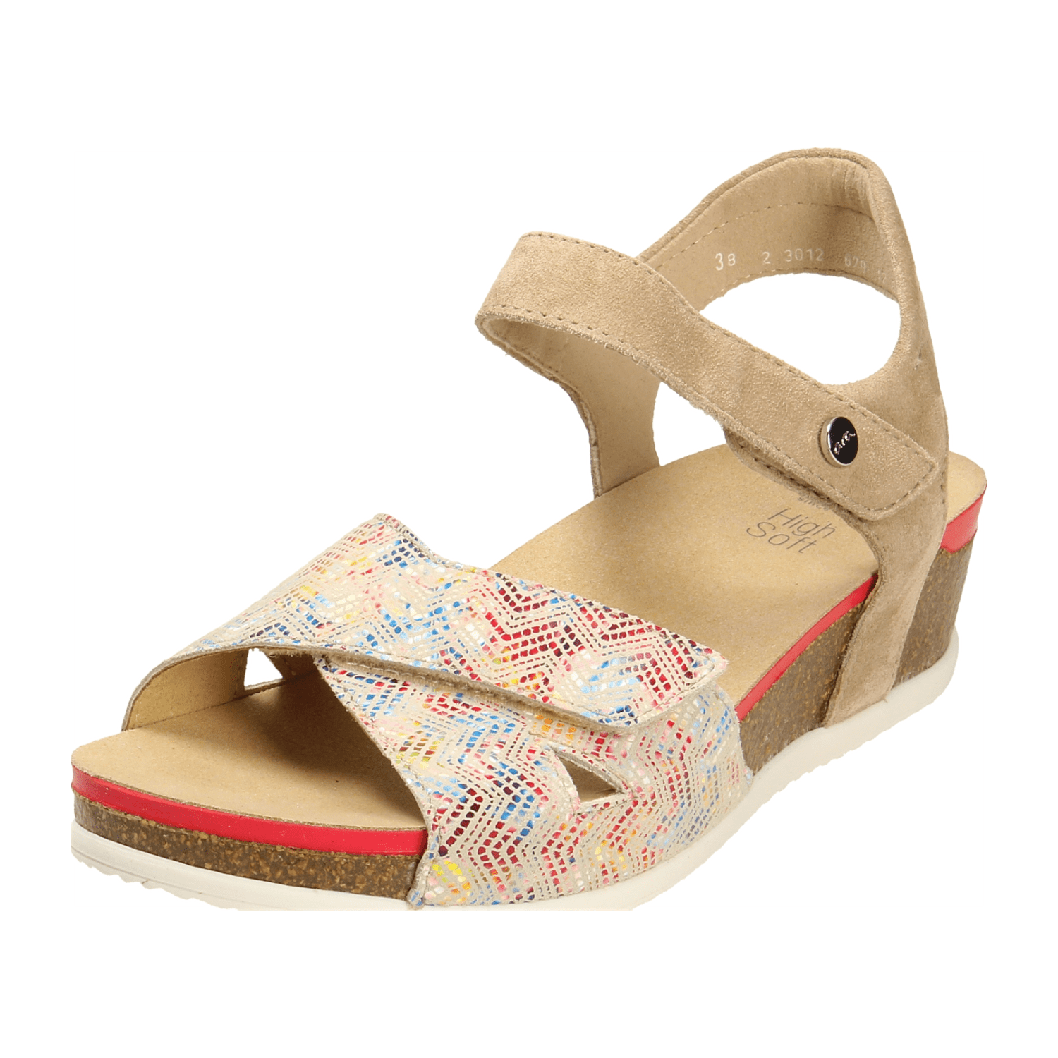 ARA NORDERNEY N Women's Suede Sandals Beige with Hook-and-Loop Closure and Ankle Strap