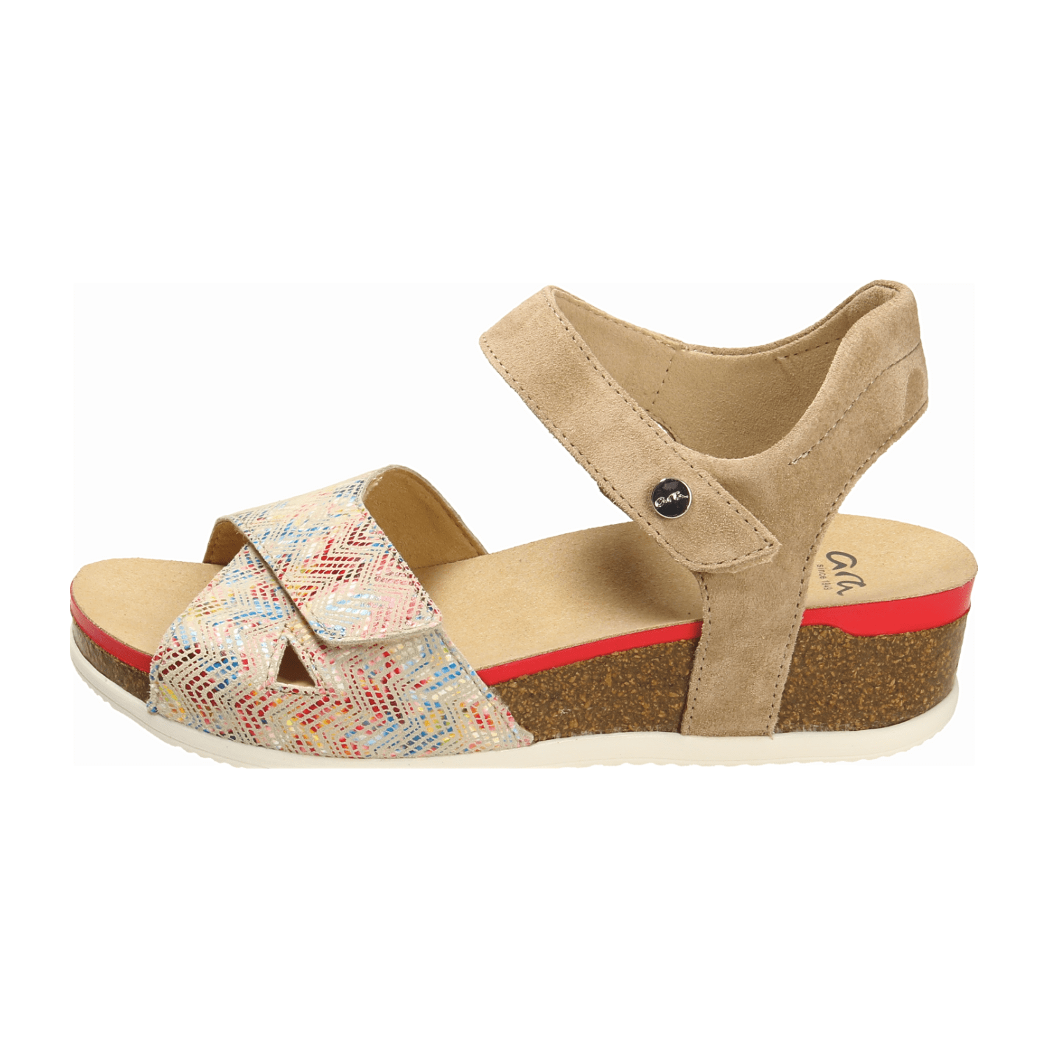 ARA NORDERNEY N Women's Suede Sandals Beige with Hook-and-Loop Closure and Ankle Strap