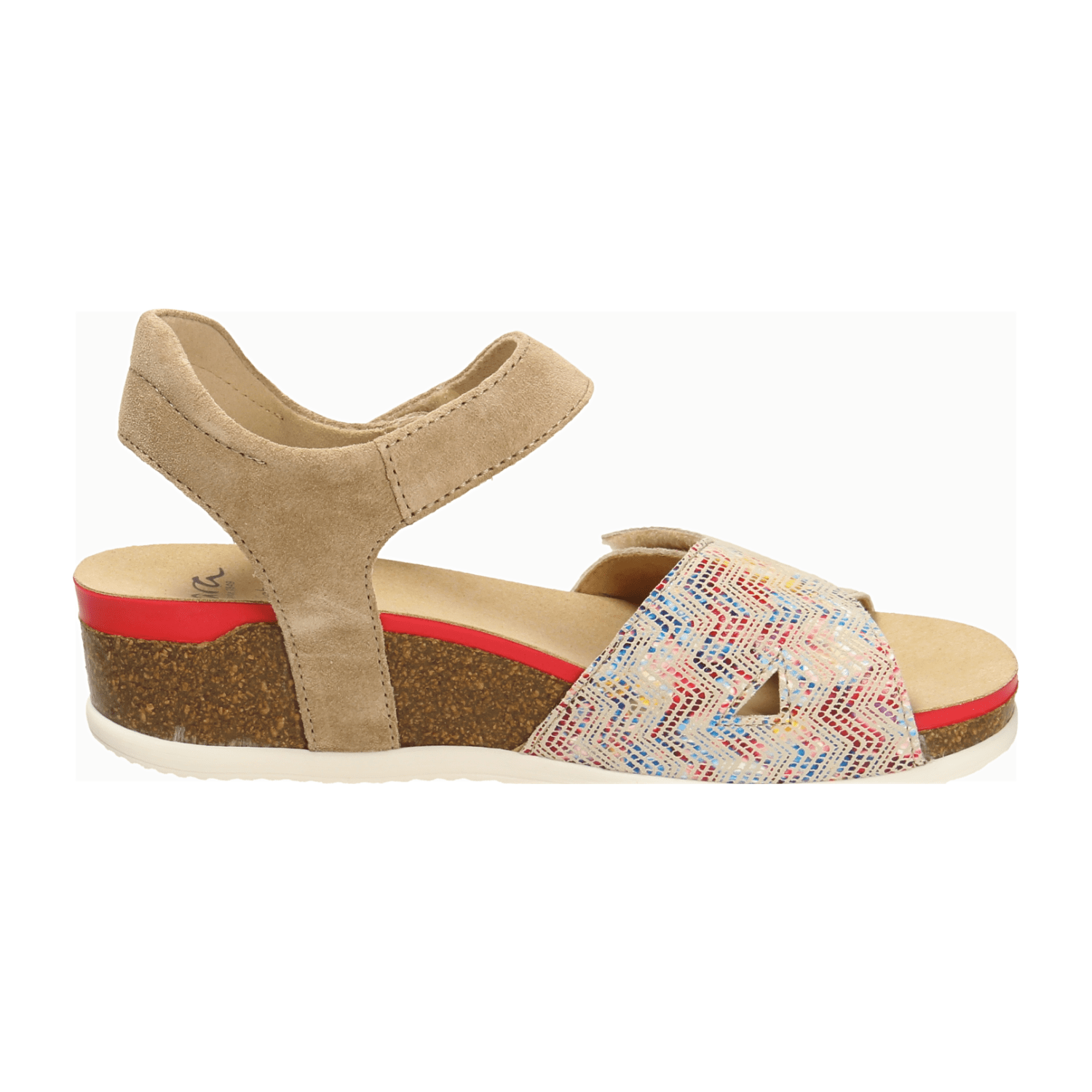 ARA NORDERNEY N Women's Suede Sandals Beige with Hook-and-Loop Closure and Ankle Strap