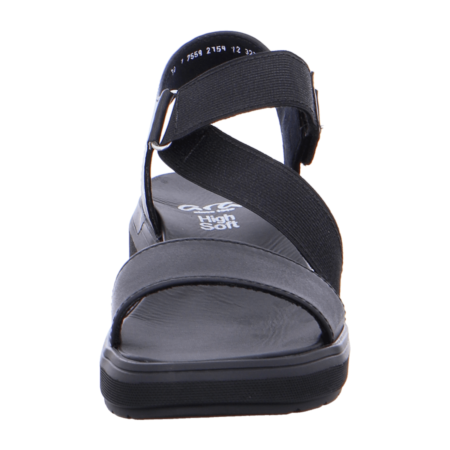 ARA IBIZA Women's Ankle Strap Slippers in Smooth Leather Open Toe Warm Lined Black