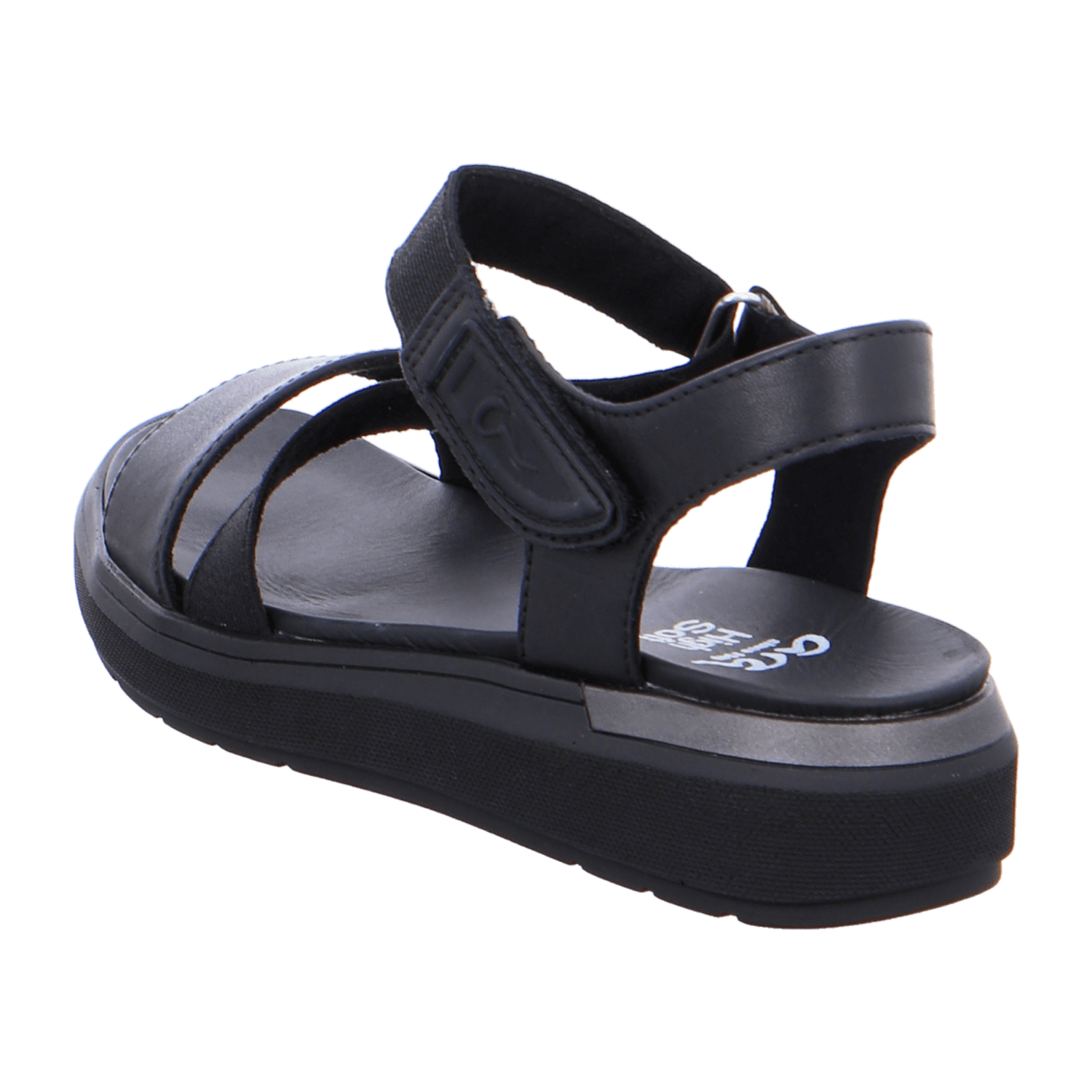 ARA IBIZA Women's Ankle Strap Slippers in Smooth Leather Open Toe Warm Lined Black