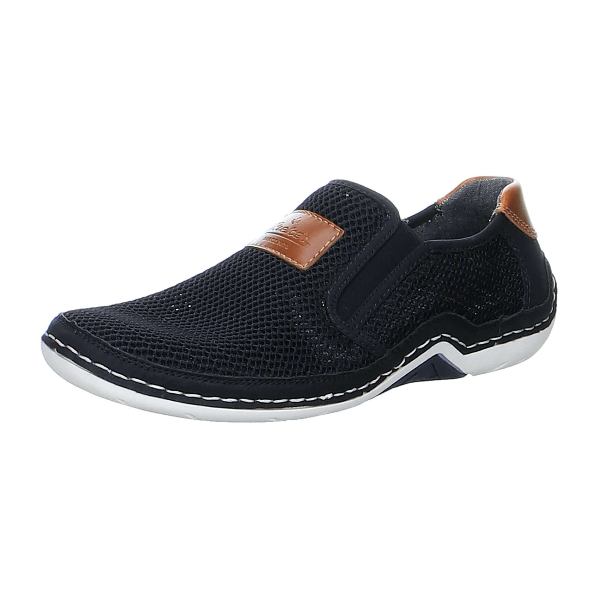 Rieker Men's Black Slip-On Shoes Comfortable Easy Wear with Removable Insole