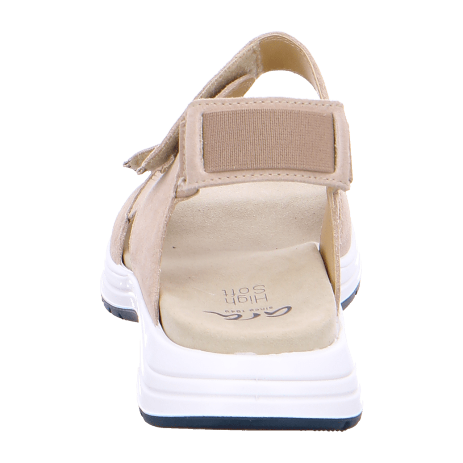 ARA Panama Women's Sandal Suede Beige with Hook-and-Loop Closure and Ankle Strap