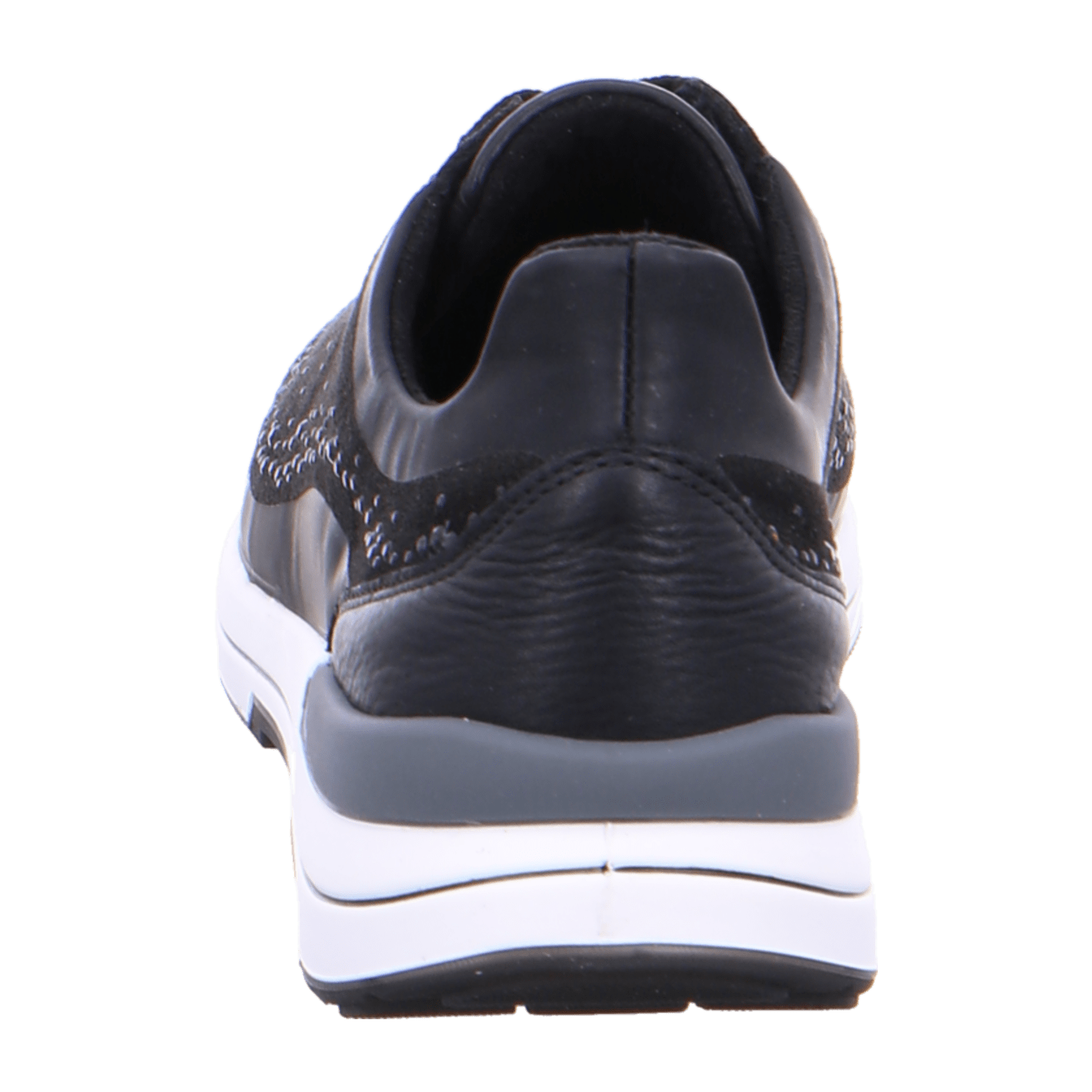 ARA NARA Women's Smooth Leather Sneakers with Lace-Up Closure and Cold-Weather Lining in Black