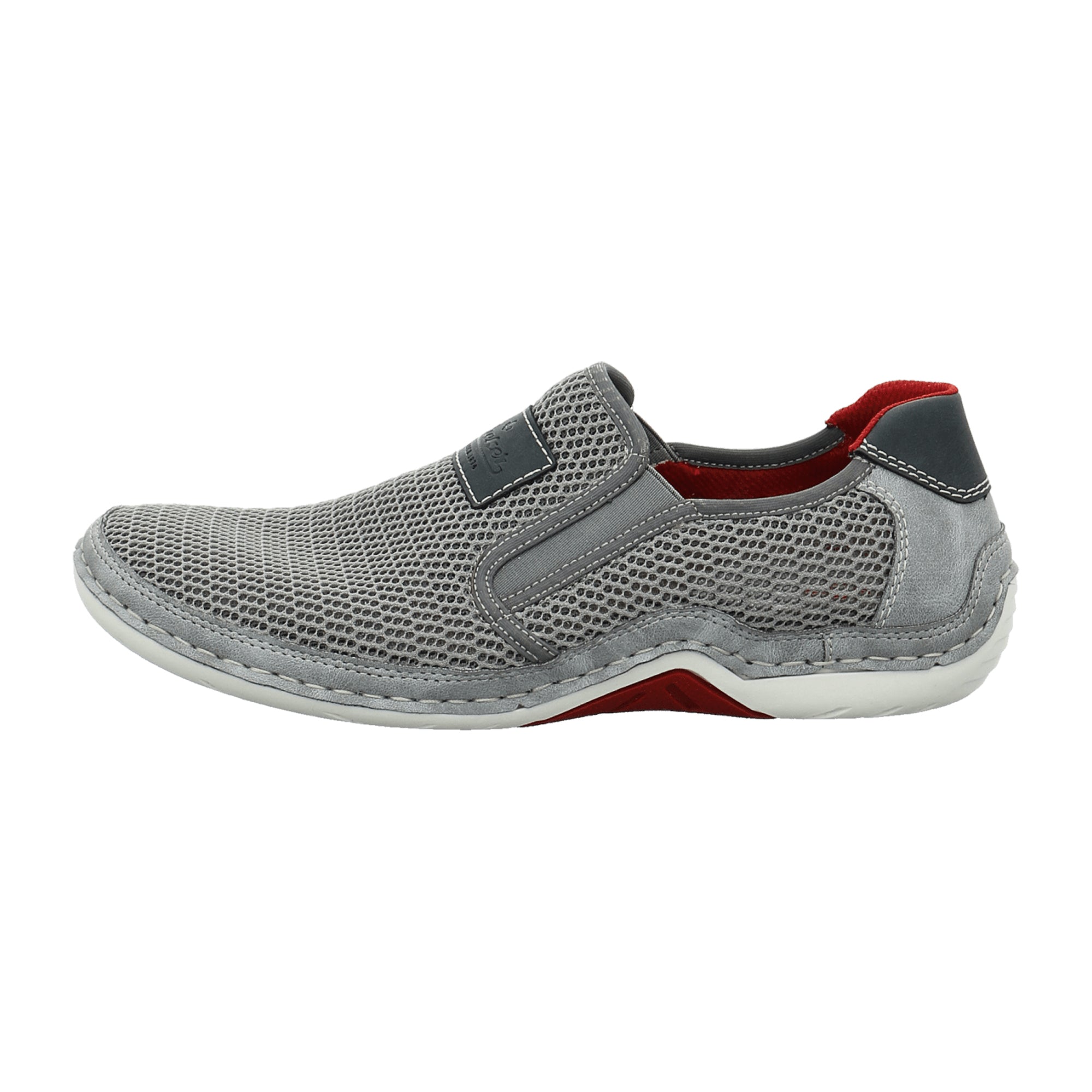 Rieker Slip-On Shoes Gray Comfortable Textile Upper Removable Insole Normal Fit