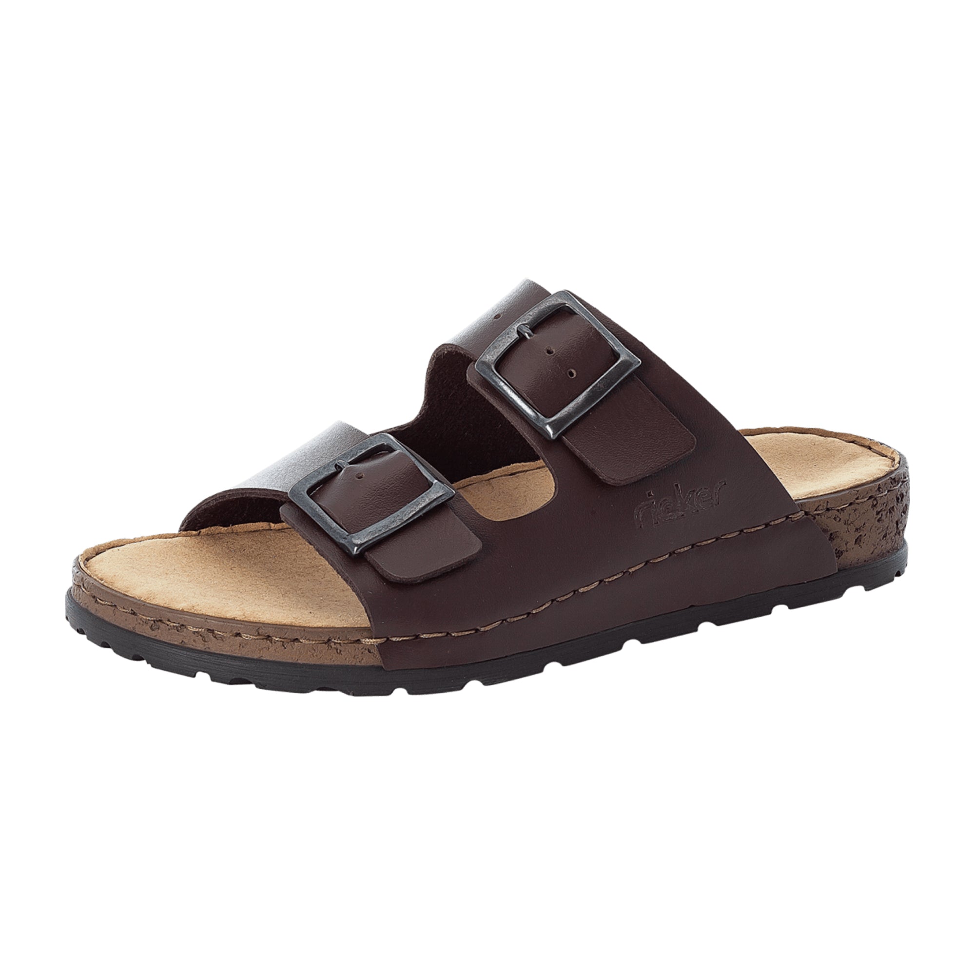 Rieker Men's Brown Summer Sandals Breathable Synthetic Leather Soft Footbed