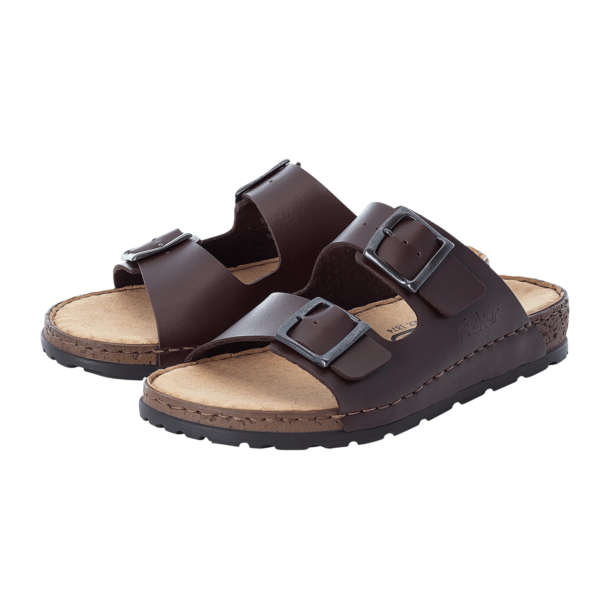 Rieker Men's Brown Summer Sandals Breathable Synthetic Leather Soft Footbed