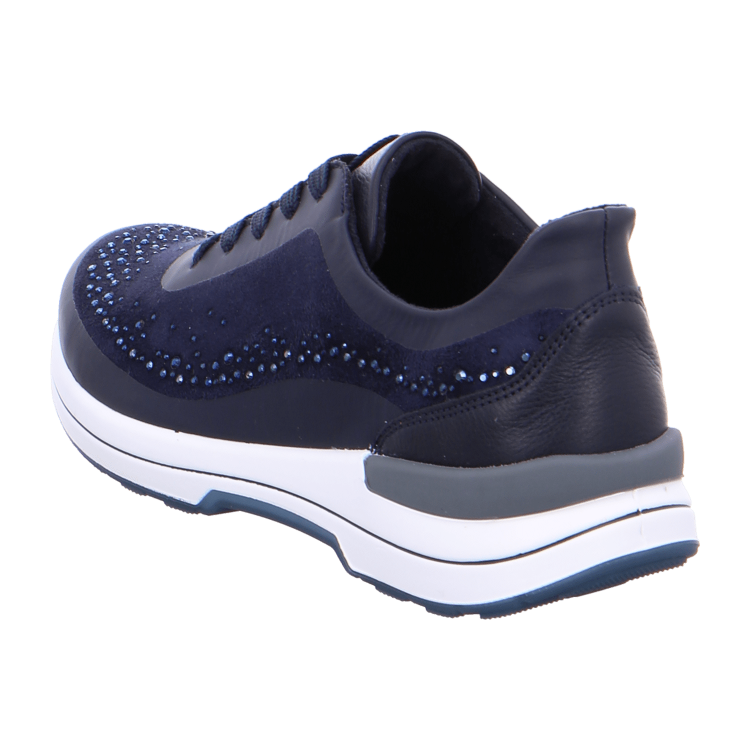 ARA NARA Women's Sneakers Blue Laced Cotton Synthetic Cold Weather Lined - Bartel-Shop