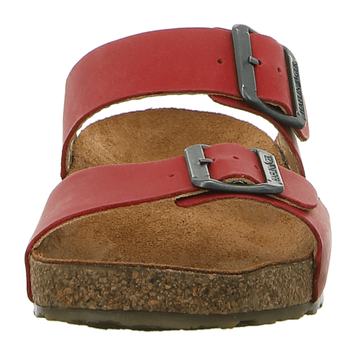 Haflinger Bio Andrea Women's Leather Sandals Red Madras Cork Footbed