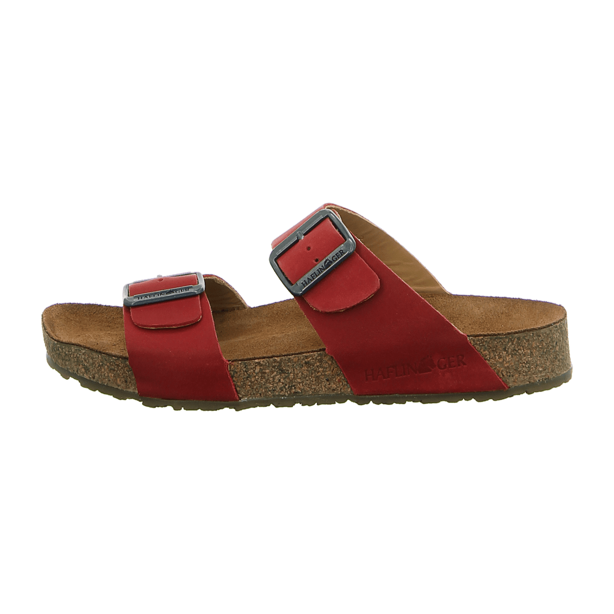 Haflinger Bio Andrea Women's Leather Sandals Red Madras Cork Footbed