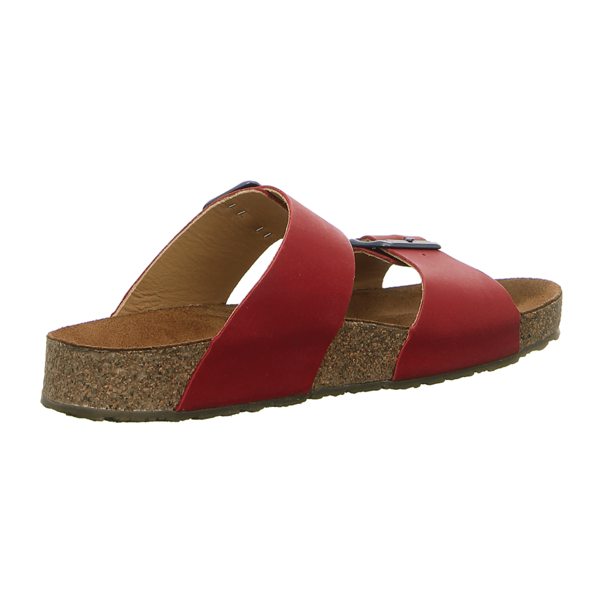 Haflinger Bio Andrea Women's Leather Sandals Red Madras Cork Footbed