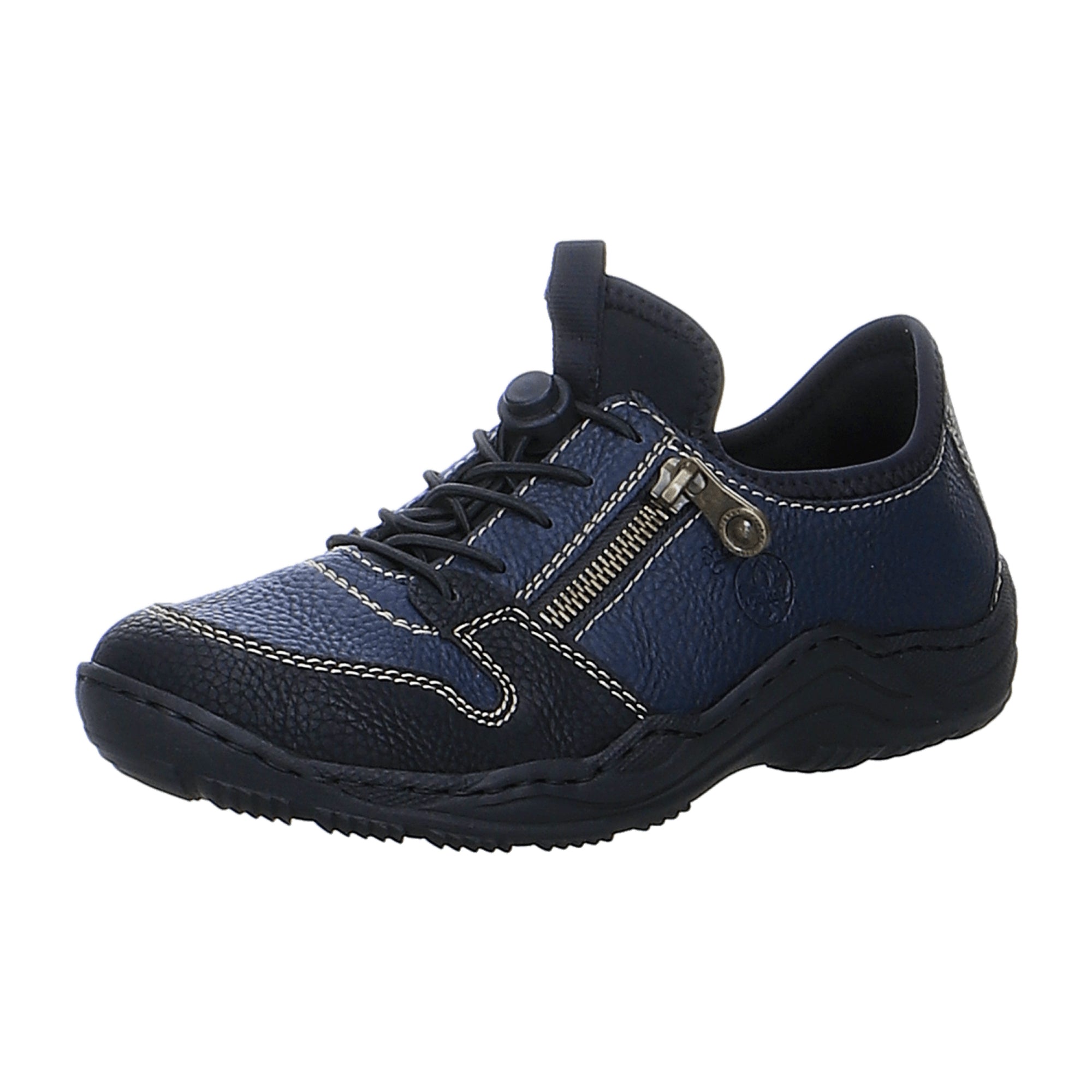 Rieker Women's Casual Blue Slip-On Shoes with Comfortable Shock-Absorbing Sole