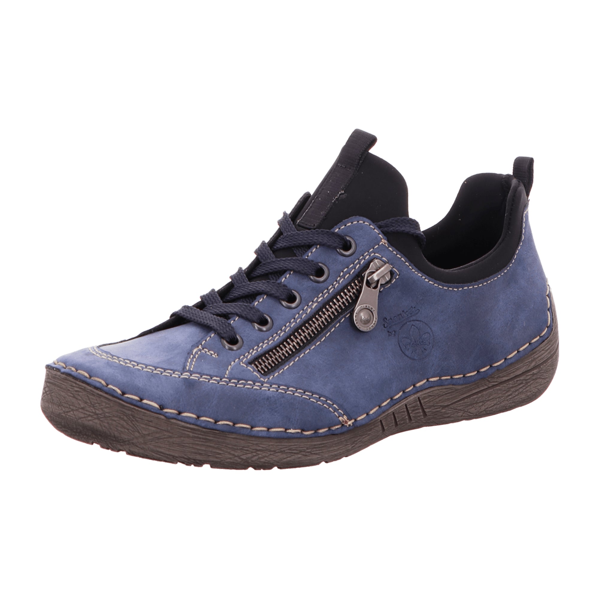 Rieker Women's Casual Lace-Up Shoes Blue Comfortable Lightweight Shock Absorbent