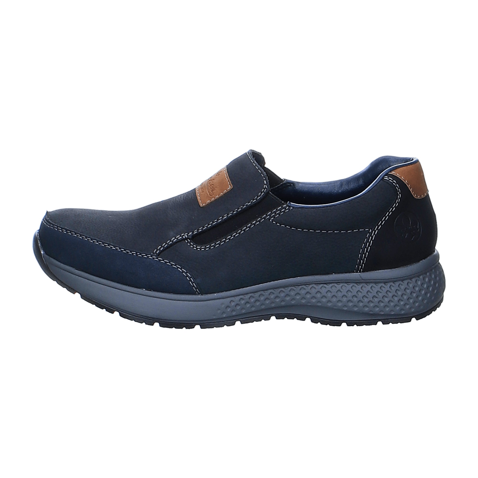 Rieker Men's Blue Slip-On Shoes with Elastic Entry and Flat Heel - Bartel-Shop