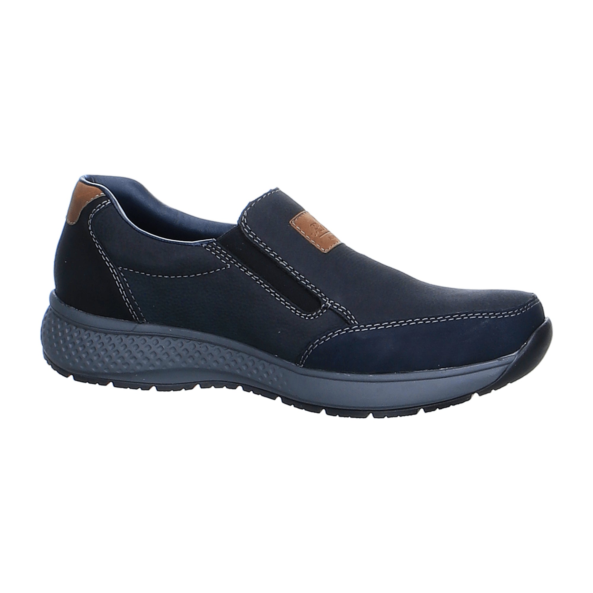 Rieker Men's Blue Slip-On Shoes with Elastic Entry and Flat Heel - Bartel-Shop
