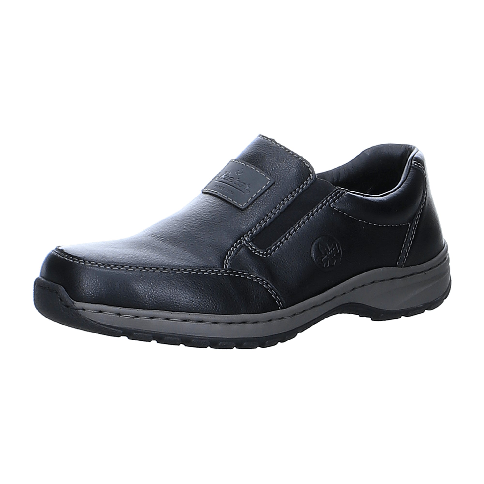 Rieker Men's Black Extra Wide Comfort Shoes with Elastic Entry and Antistress Features