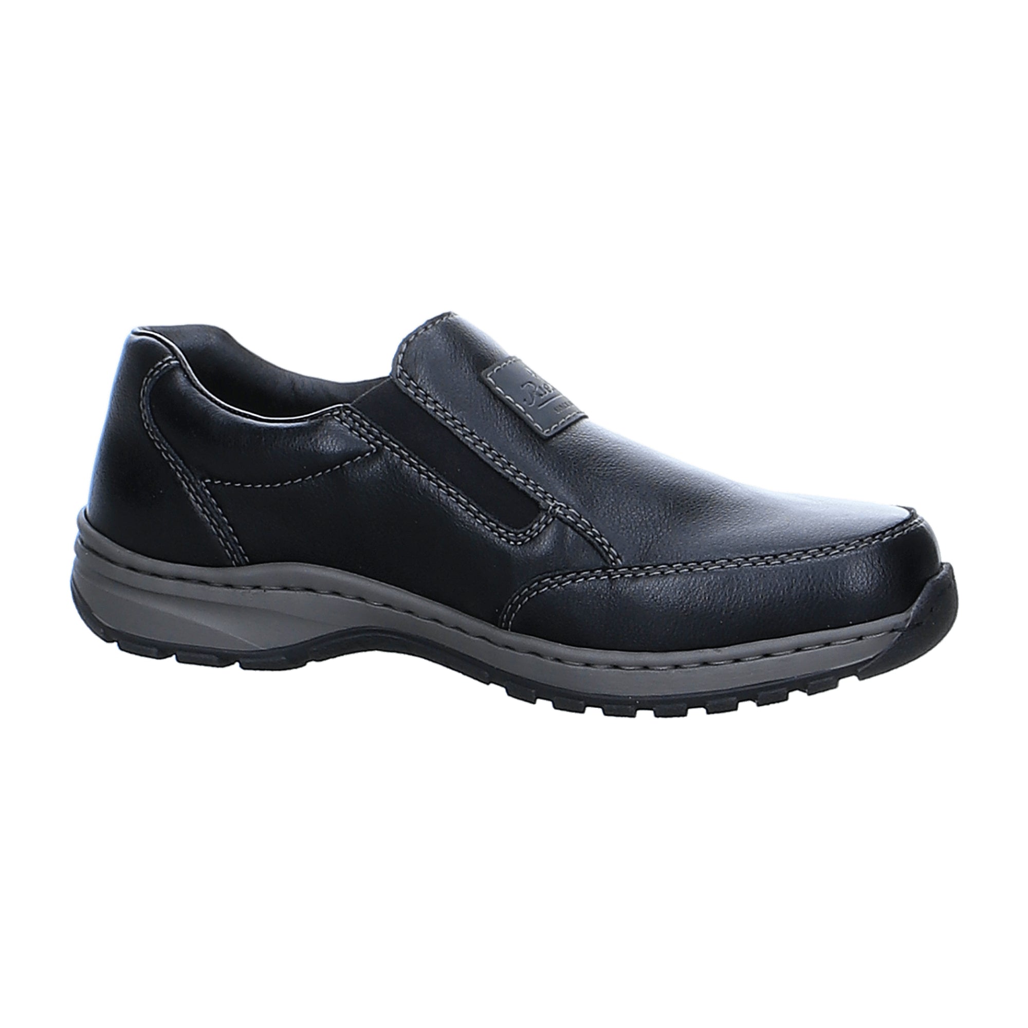 Rieker Men's Black Extra Wide Comfort Shoes with Elastic Entry and Antistress Features
