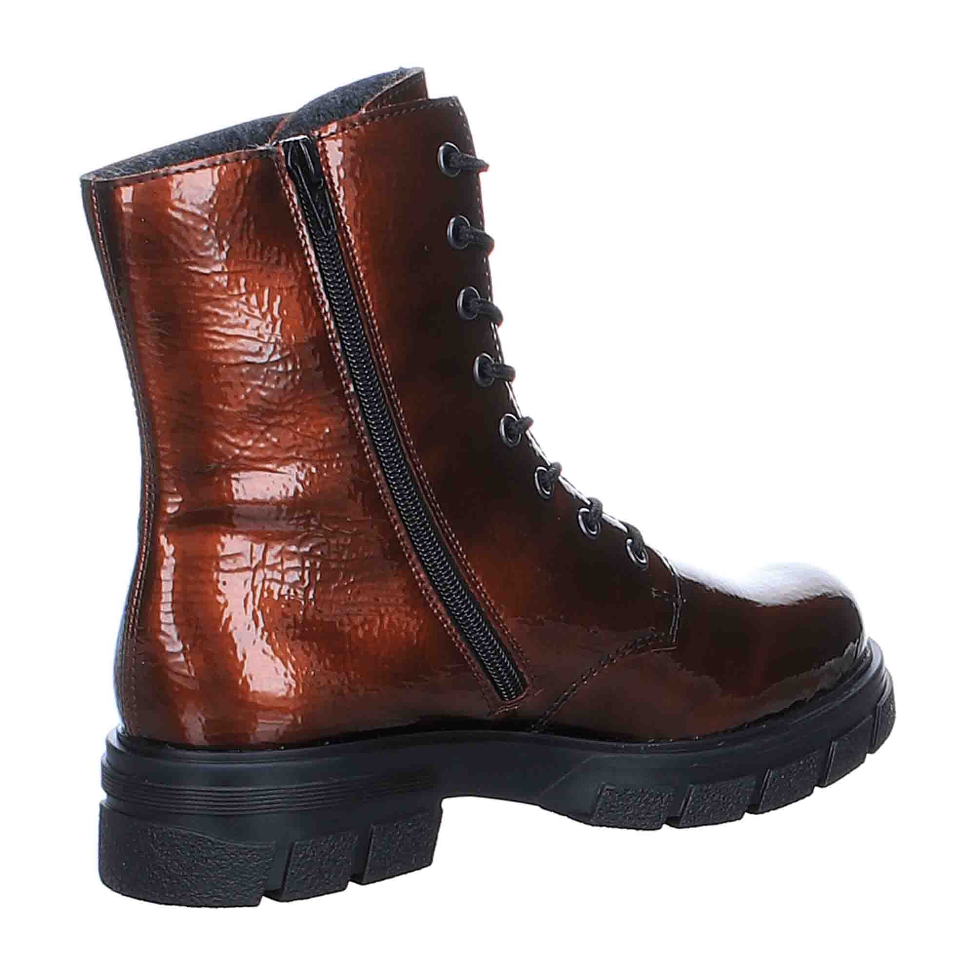 Rieker Women's Brown Lace-Up Ankle Boots with Cold Lining for Fall/Winter