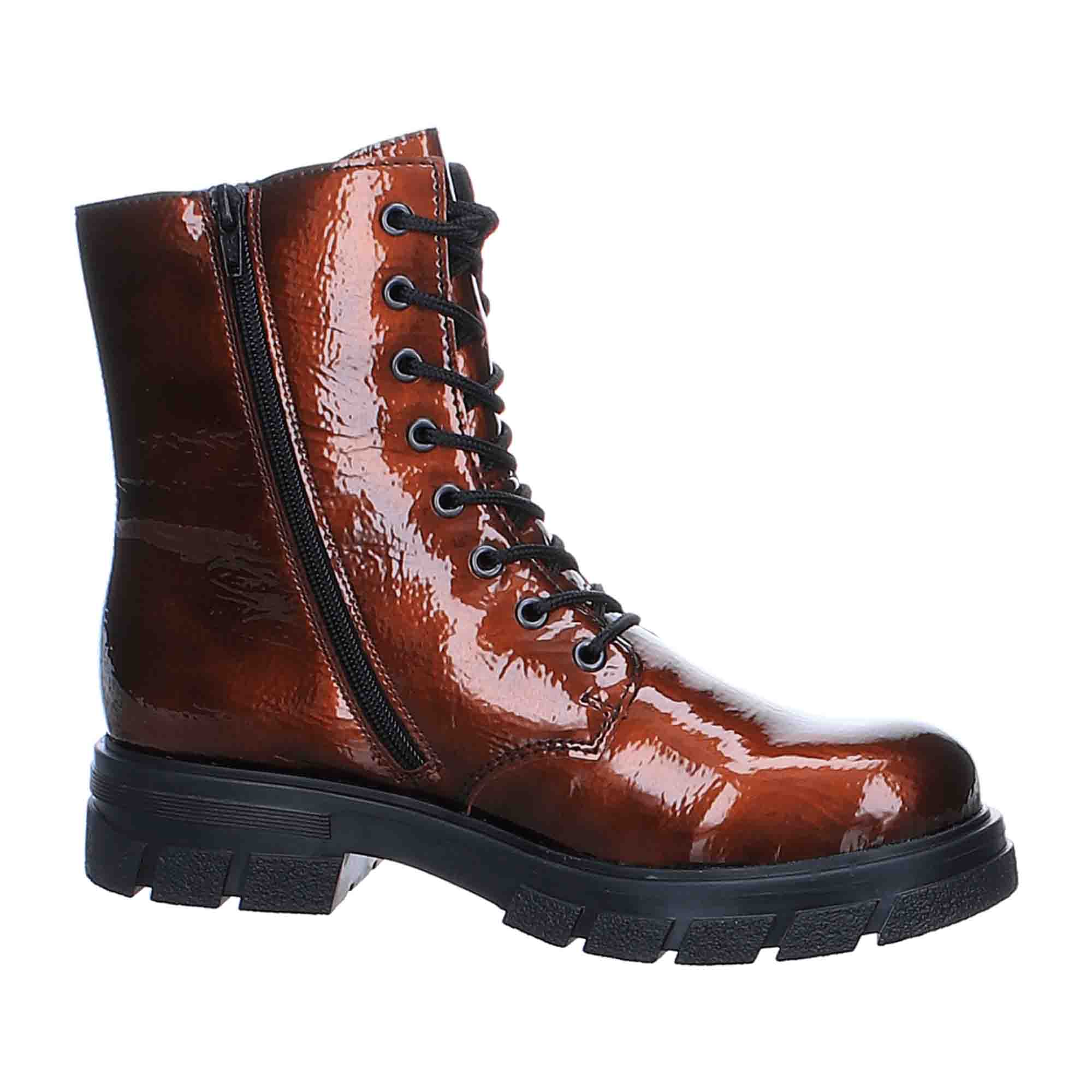 Rieker Women's Brown Lace-Up Ankle Boots with Cold Lining for Fall/Winter
