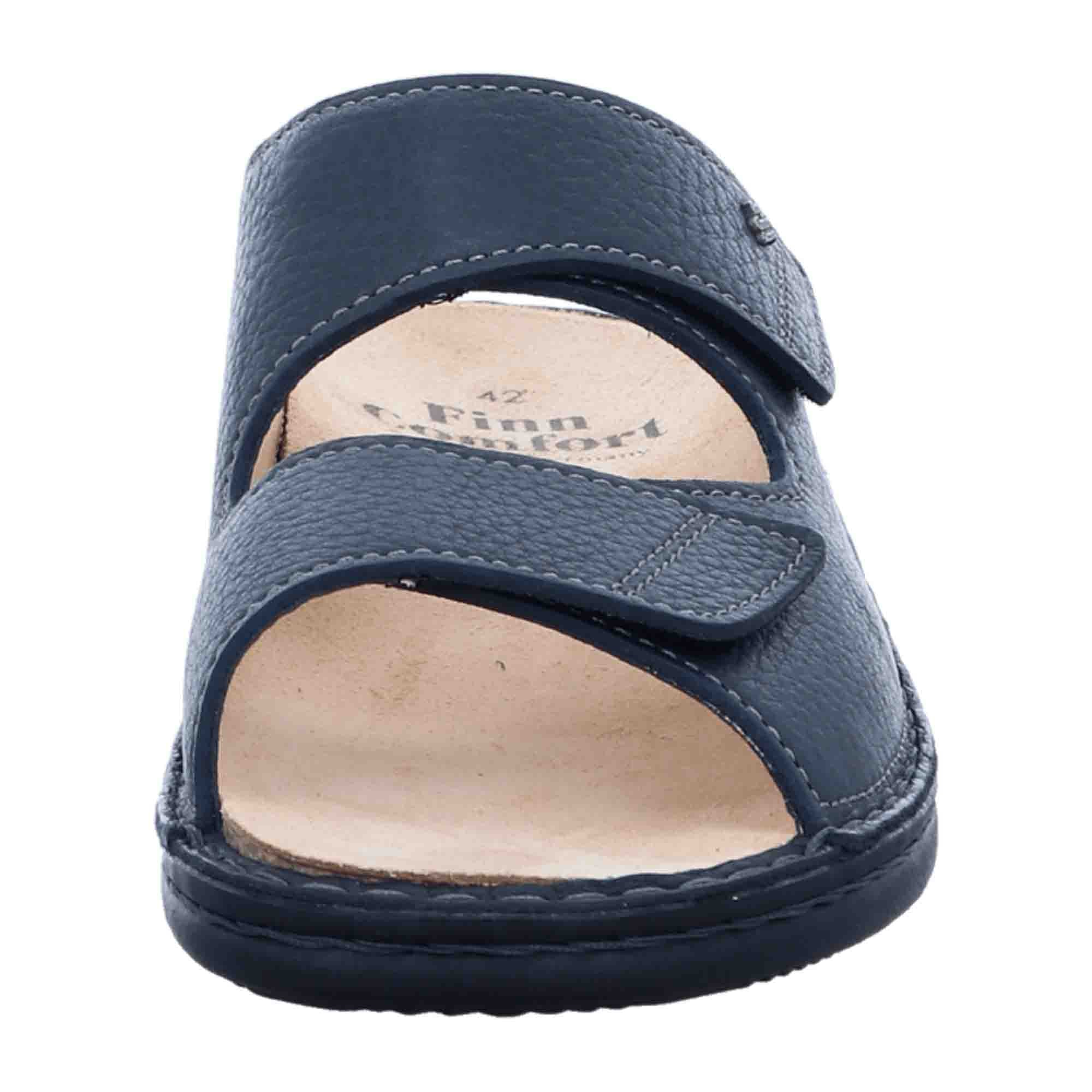 Finn Comfort Riad Men's Slide Sandals - Night Blue, Comfortable Leather Footwear for Summer