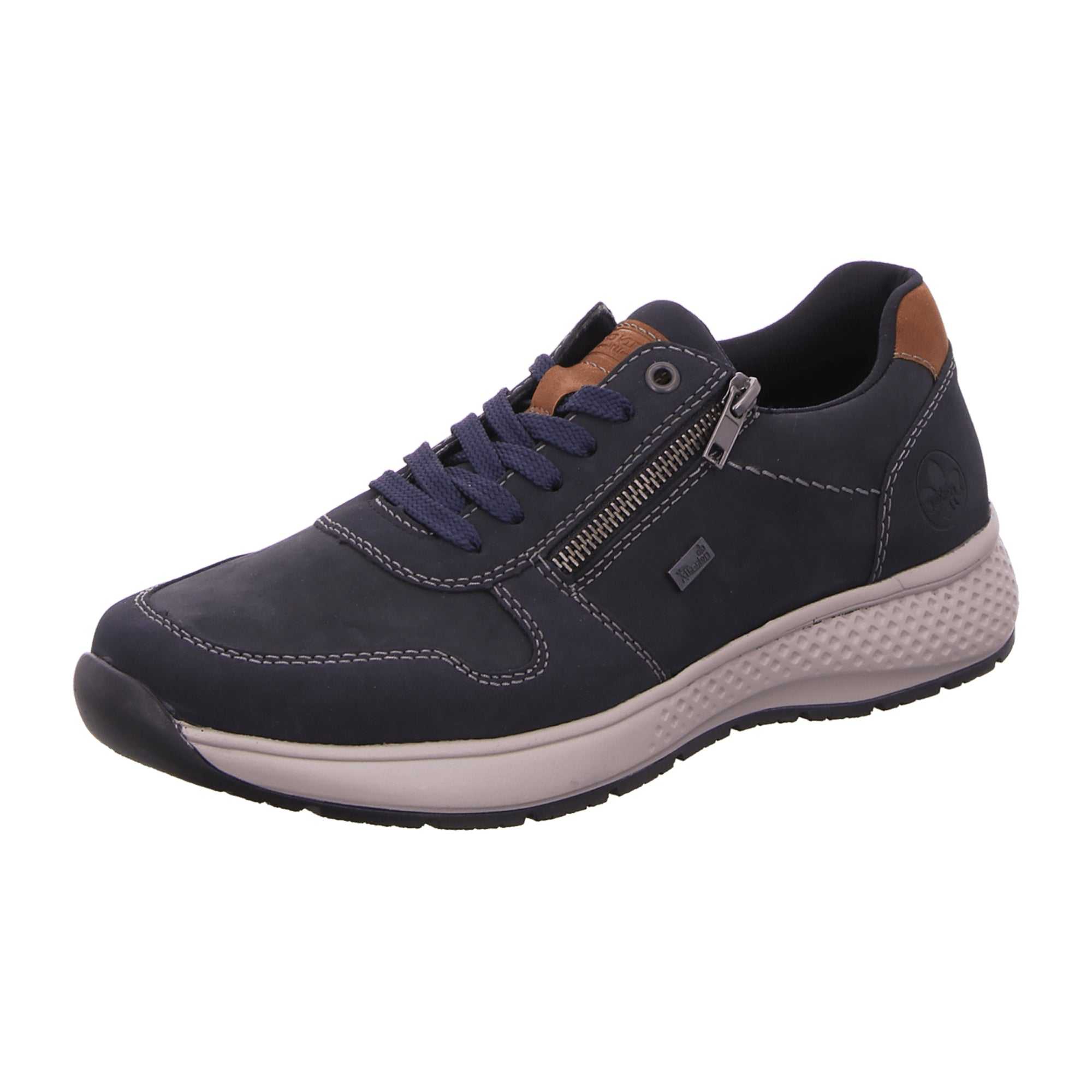 Rieker Blue Men's Lace-Up Sneakers with Light Sole and Shock Absorption