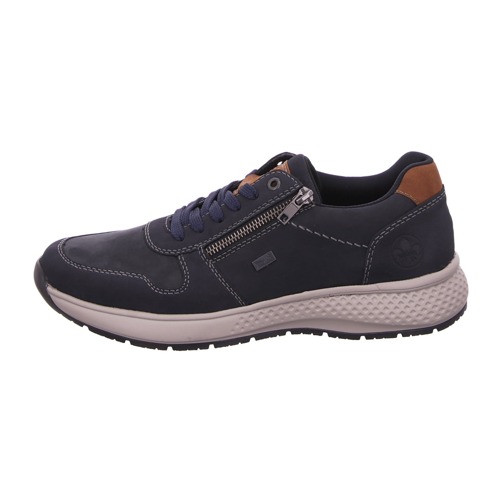 Rieker Blue Men's Lace-Up Sneakers with Light Sole and Shock Absorption