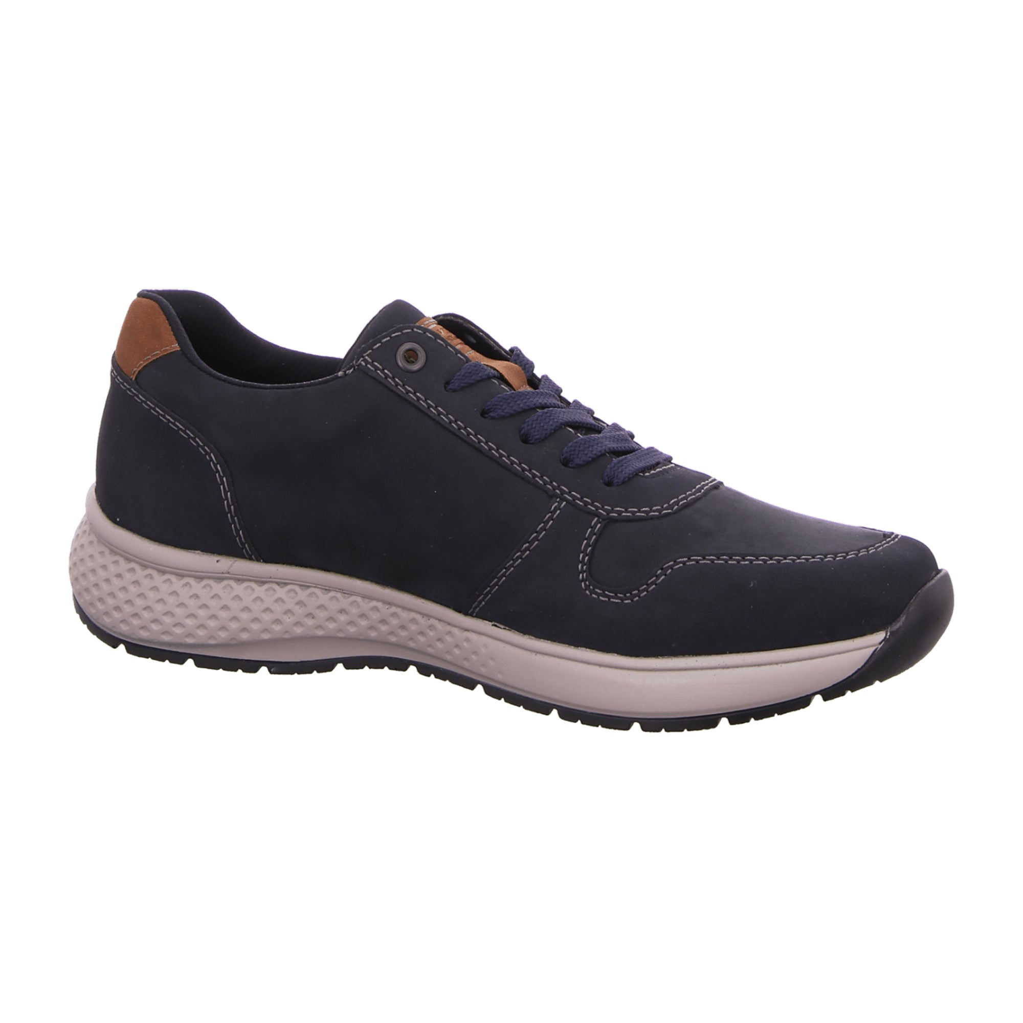 Rieker Blue Men's Lace-Up Sneakers with Light Sole and Shock Absorption