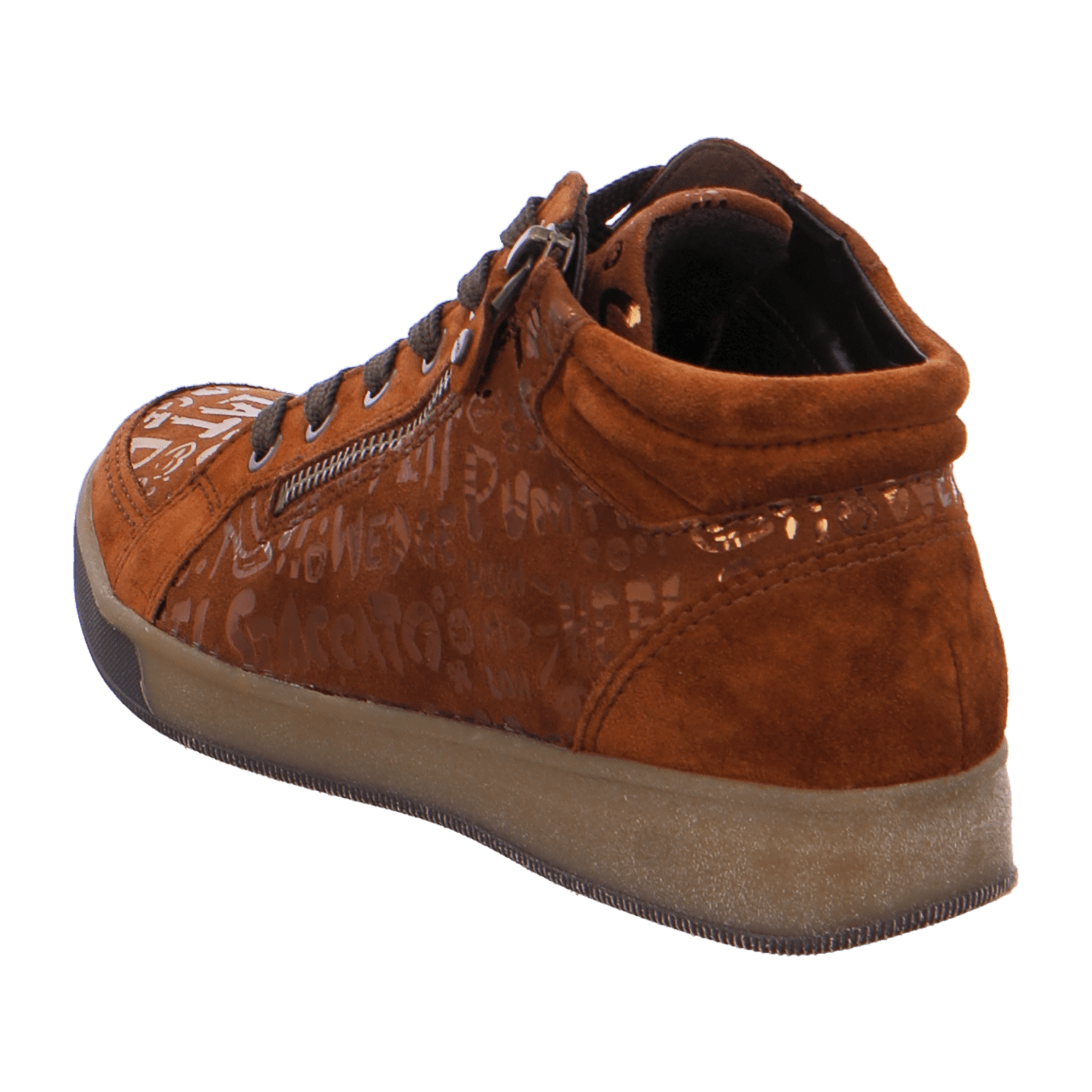 ARA Women's Sneakers in Brown Velour Leather with Lace-Up Closure and Cold-Weather Lined Interior
