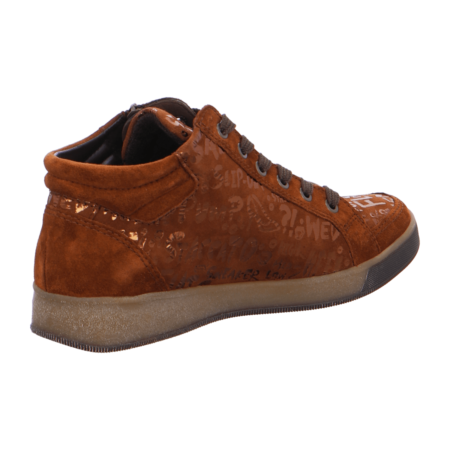 ARA Women's Sneakers in Brown Velour Leather with Lace-Up Closure and Cold-Weather Lined Interior