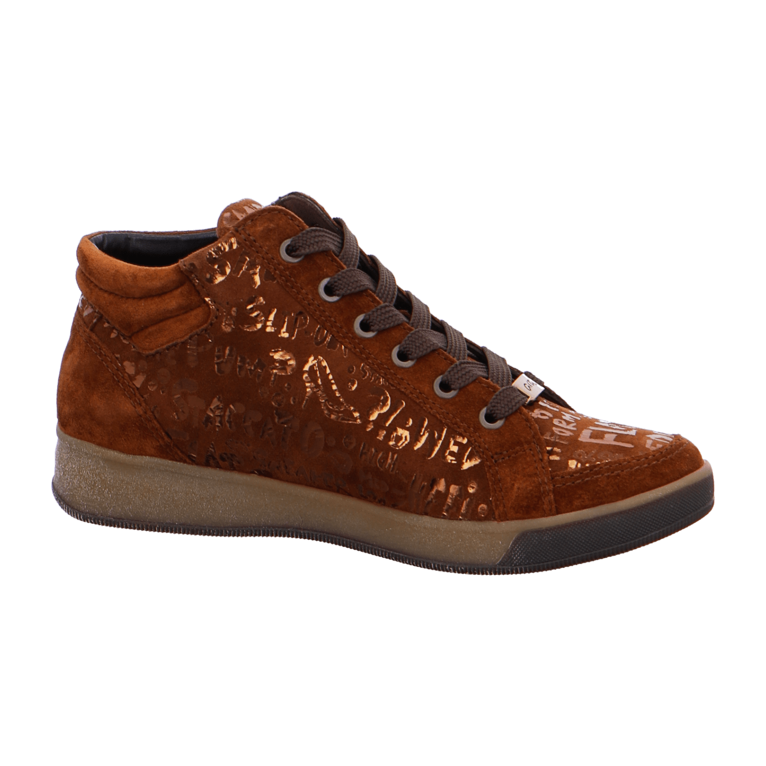 ARA Women's Sneakers in Brown Velour Leather with Lace-Up Closure and Cold-Weather Lined Interior