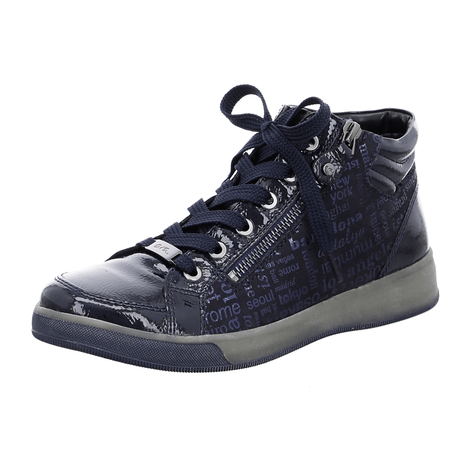 ARA Women's Blue Sneakers - Lace-Up Synthetic Shoes with Textile Lining and Polyurethane Sole