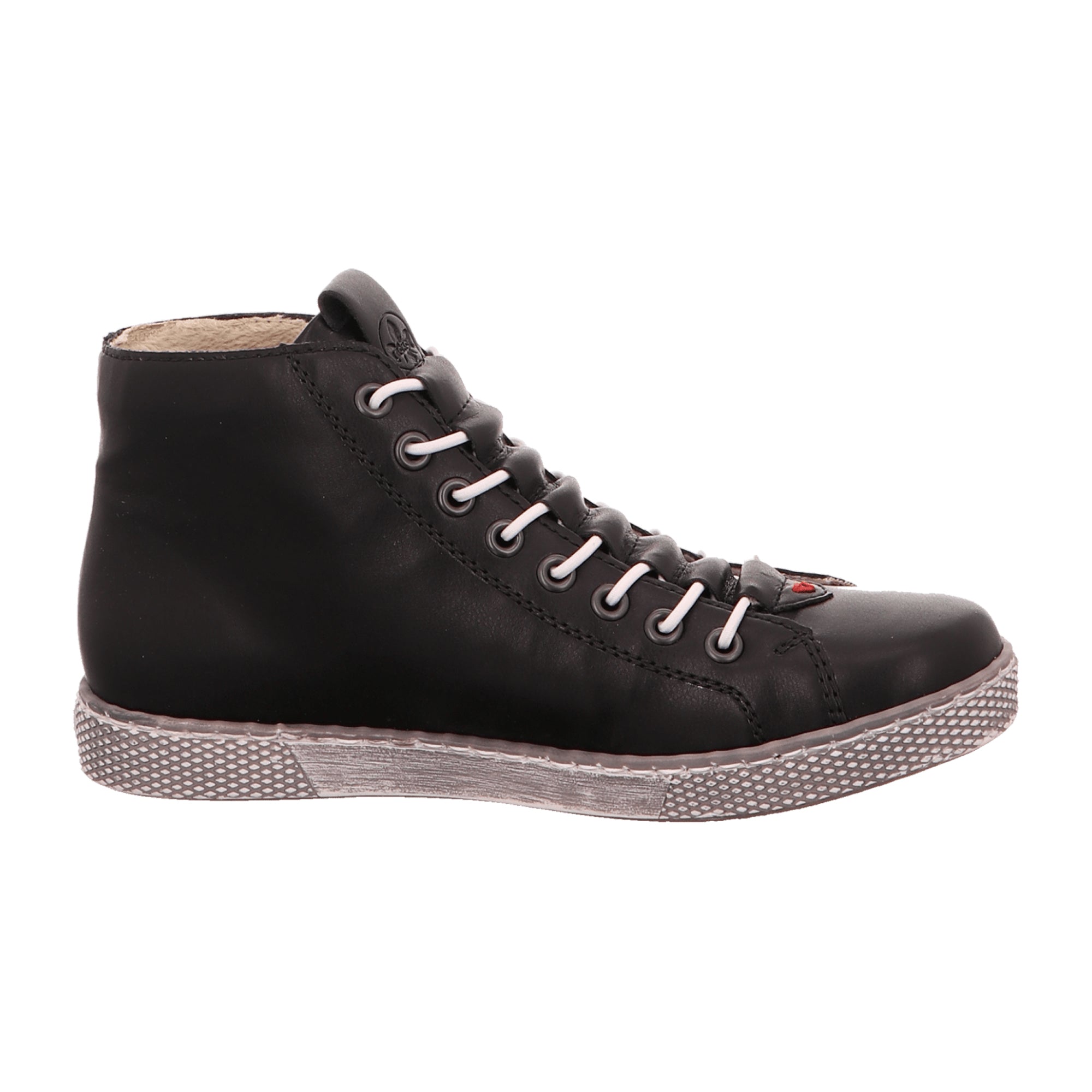Rieker Women's Black Lace-Up Ankle Boots with Warm Lining for Winter