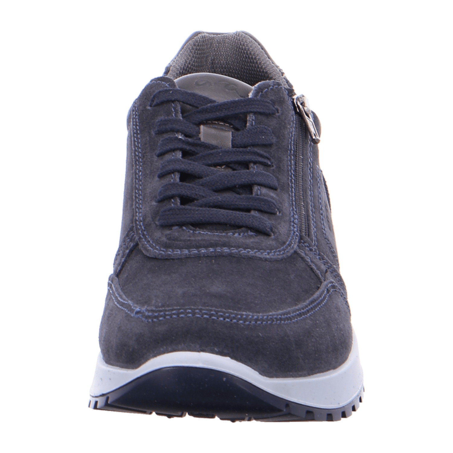 ARA Matteo Men's Derby Shoes in Blue Nubuck Leather with Pull-On Closure and Round Toe