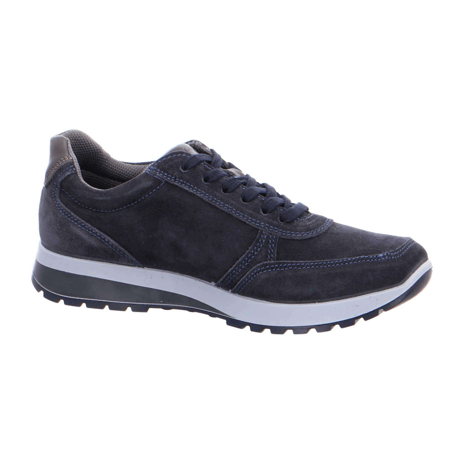 ARA Matteo Men's Derby Shoes in Blue Nubuck Leather with Pull-On Closure and Round Toe