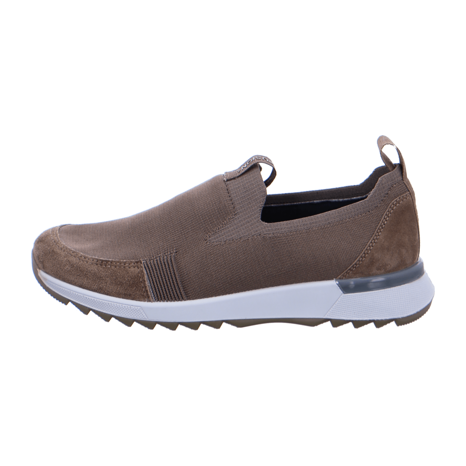 ARA VENICE Women's Cotton Slip-On Loafers in Grey with Round Toe