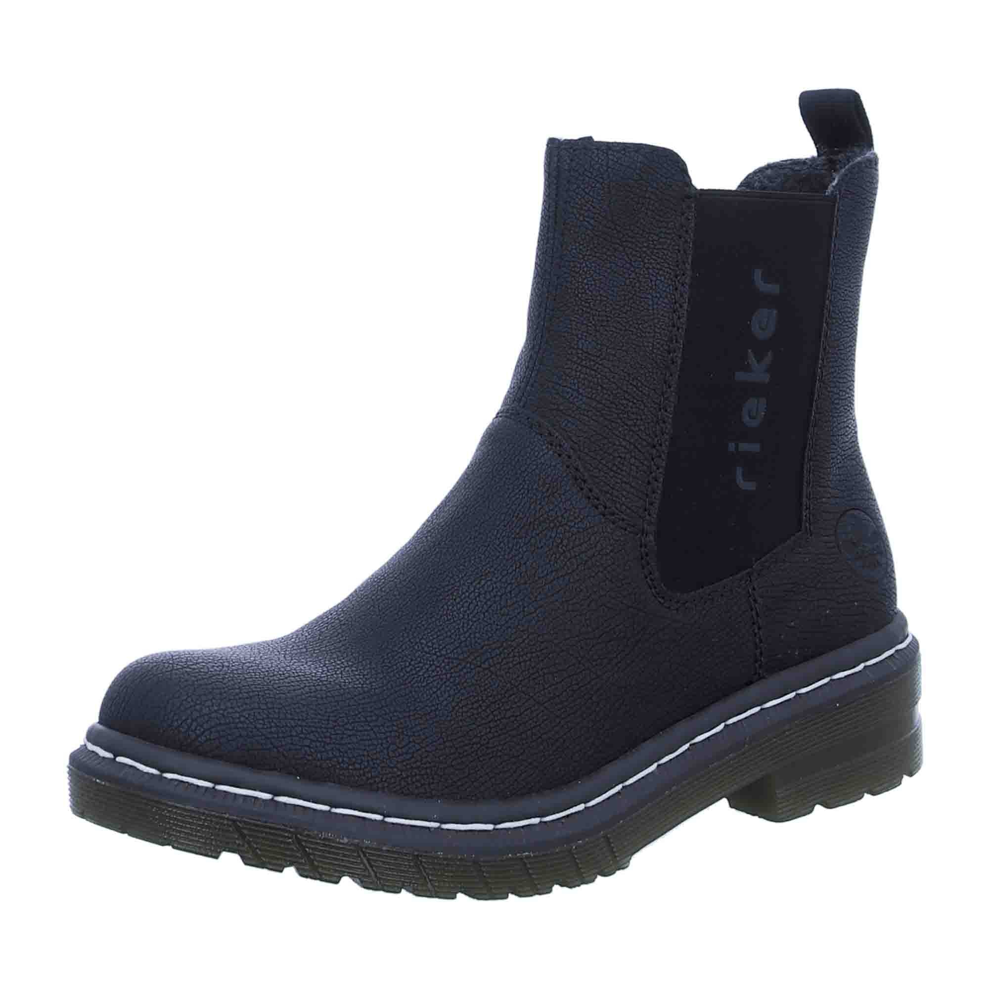 Rieker Women's Black Chelsea Boots with Zipper and Warm Lining for Fall/Winter