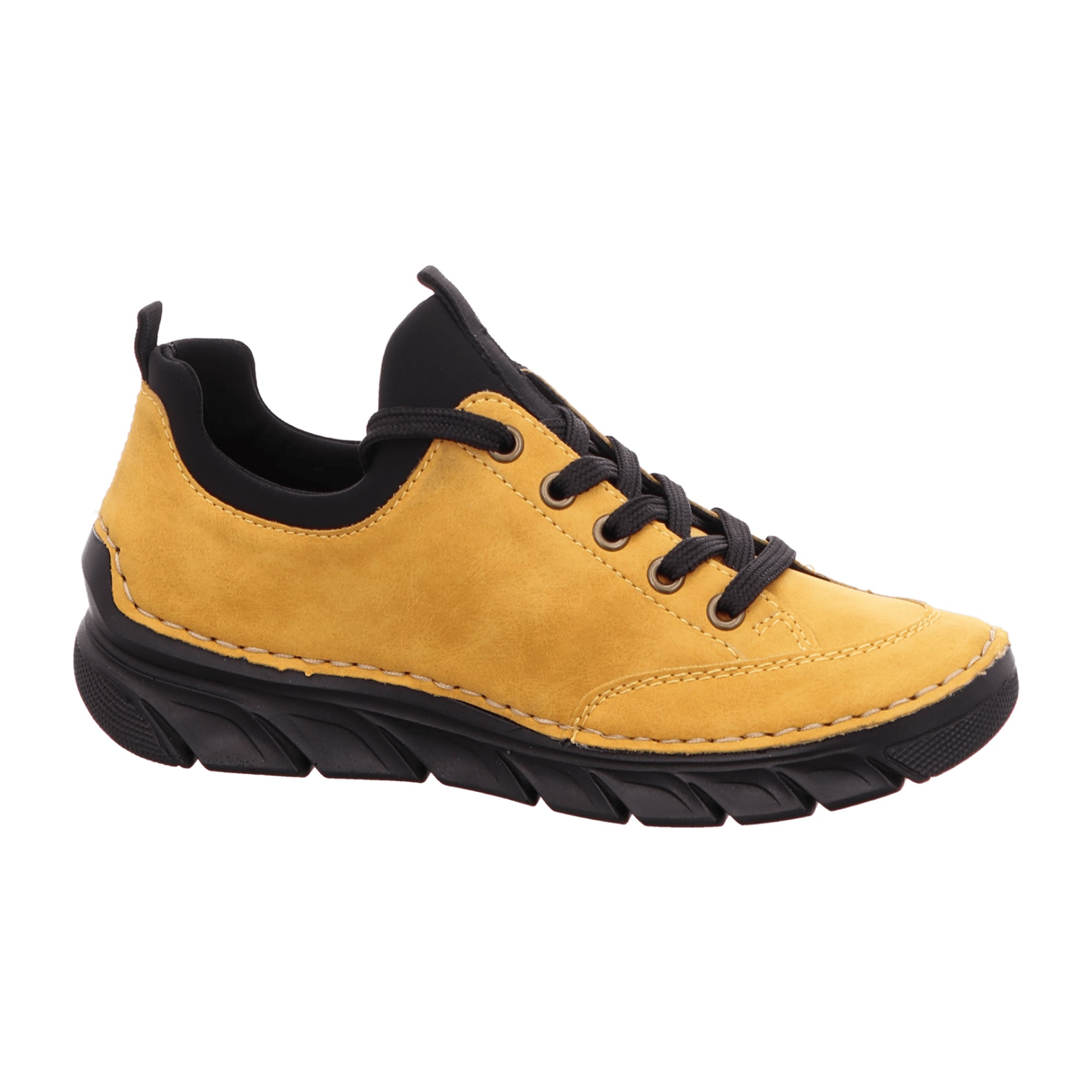 Rieker Women's Casual Yellow Slippers with Black Trim and Comfort Sole