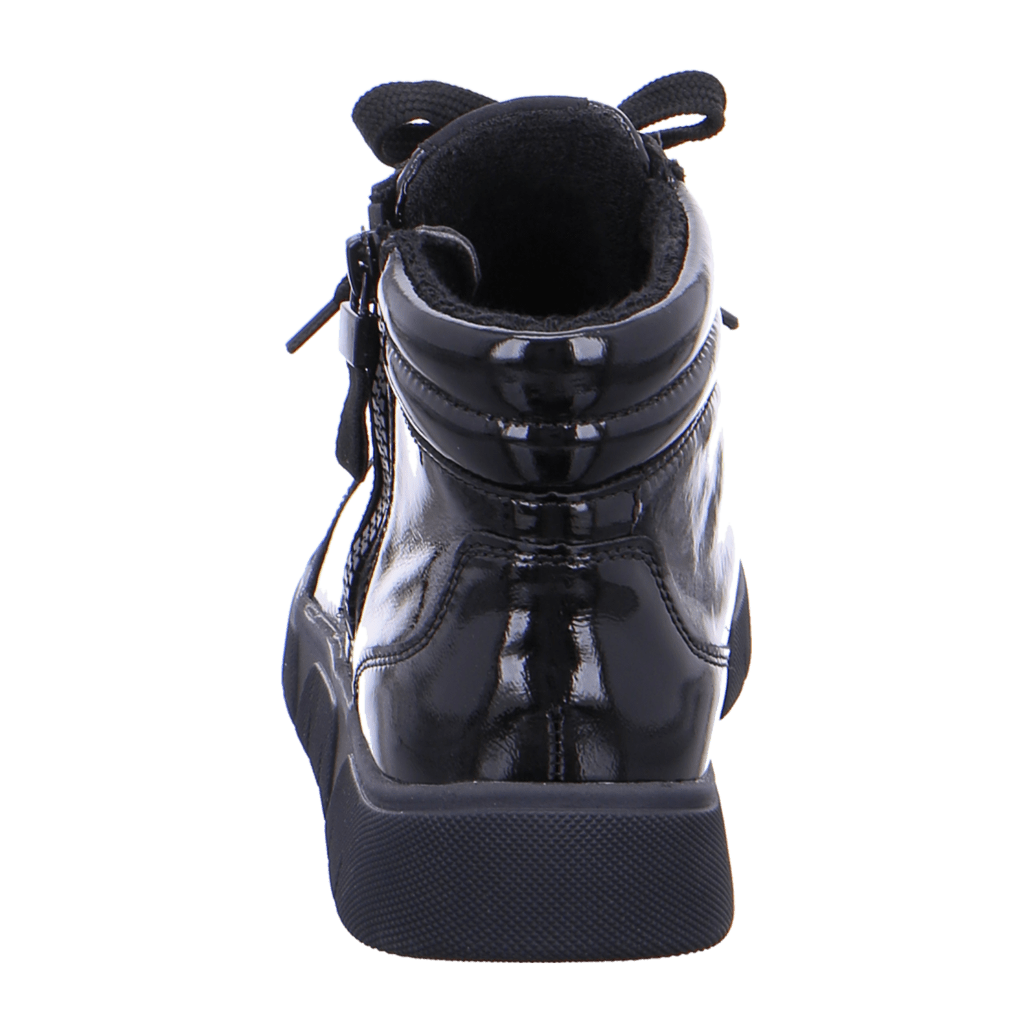 ARA ROM Women's Patent Leather Lace-Up Sneakers in Black