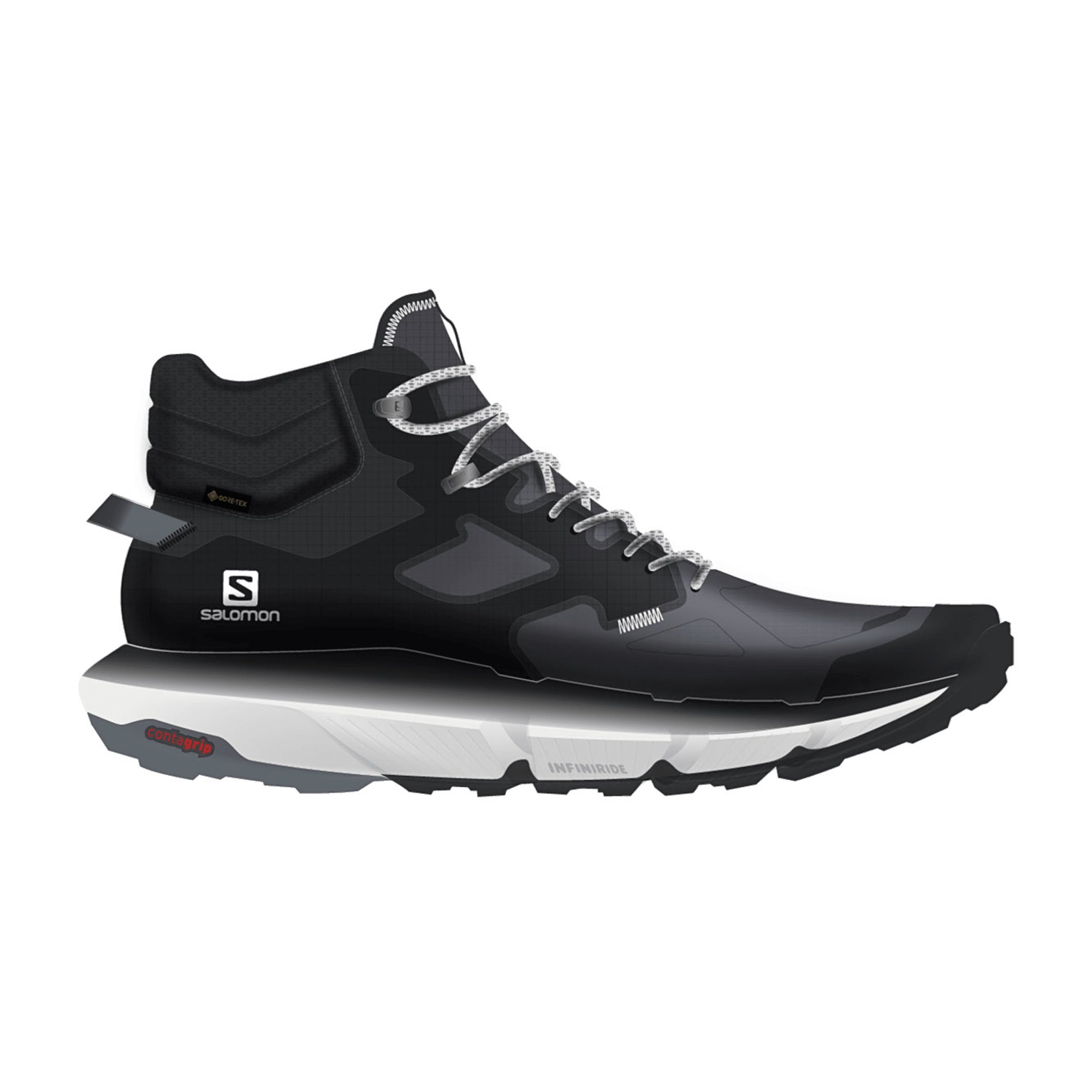 Salomon shoes PREDICT HIKE MID GTX Ebony/B for men, gray