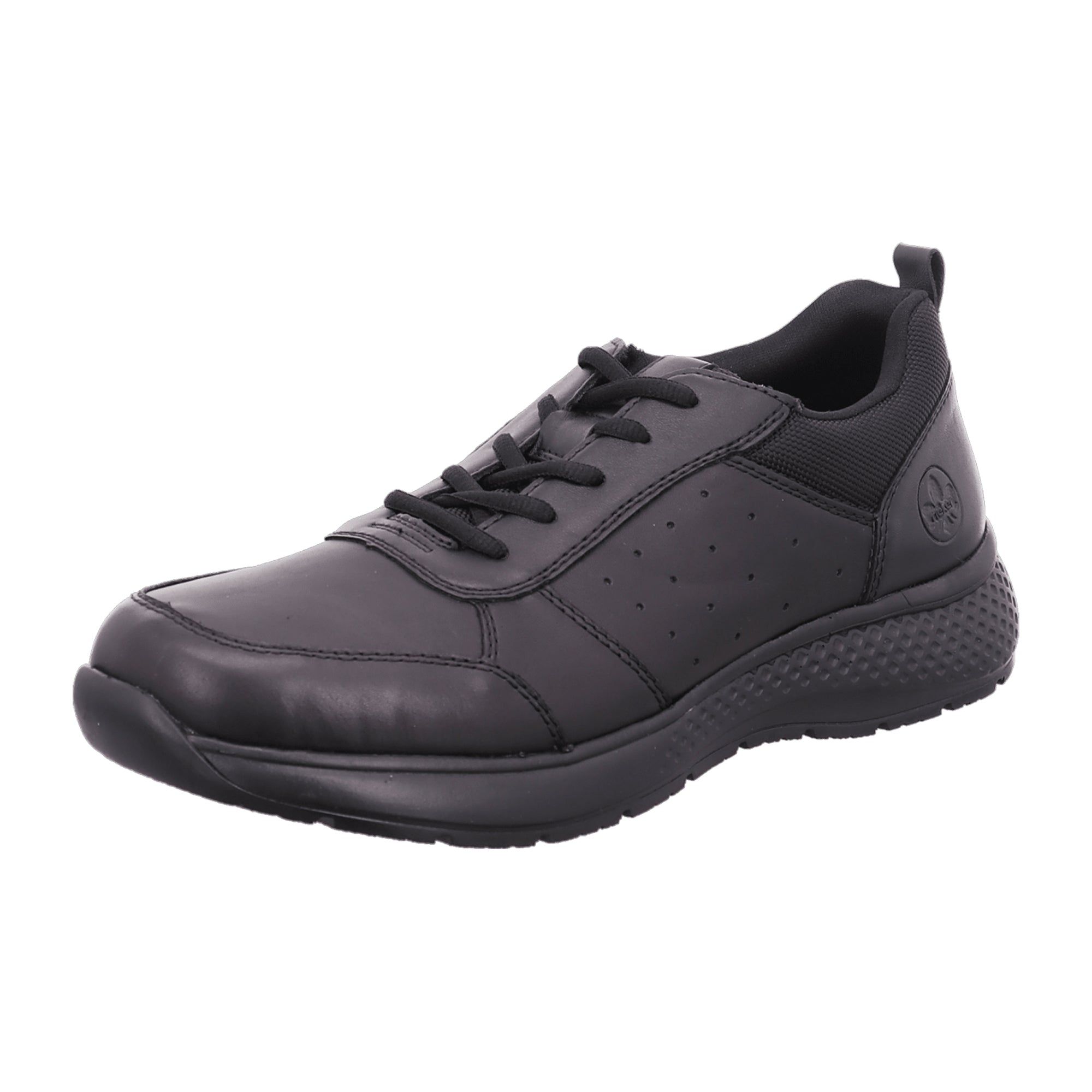 Rieker Men's Black Lace-Up Sneakers New Comfortable Leather Casual Shoes