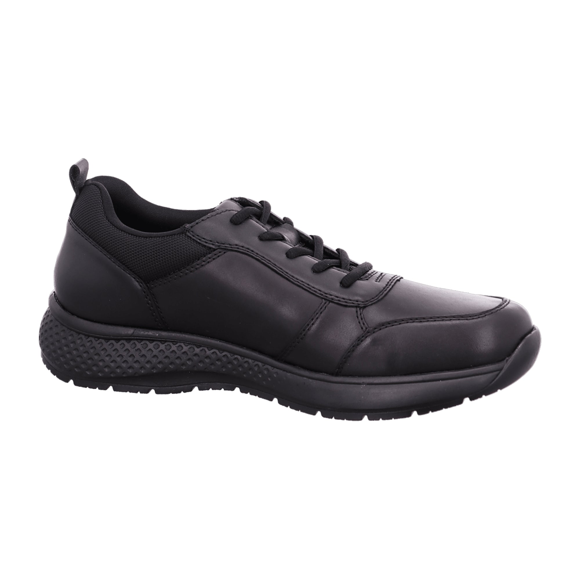 Rieker Men's Black Lace-Up Sneakers New Comfortable Leather Casual Shoes