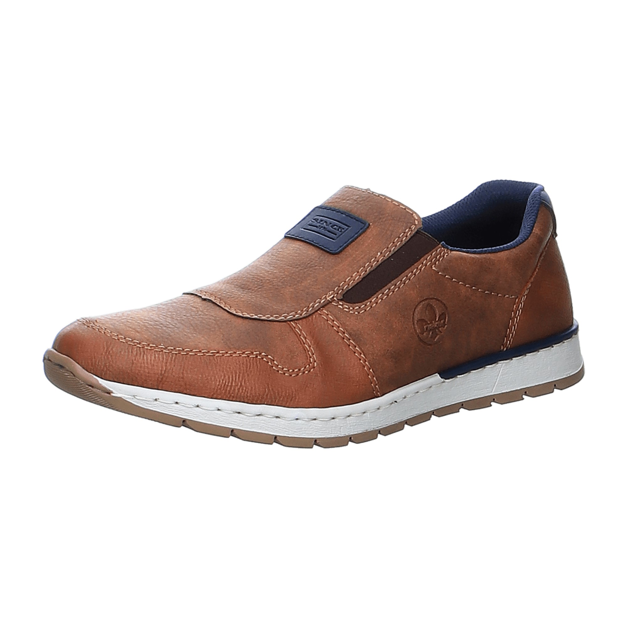 Rieker Men's Brown Slip-On Shoes with Cushioned Sole and Comfortable Fit