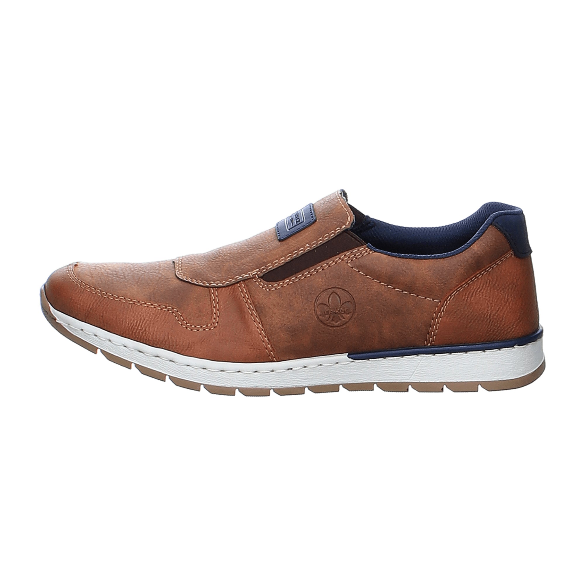 Rieker Men's Brown Slip-On Shoes with Cushioned Sole and Comfortable Fit