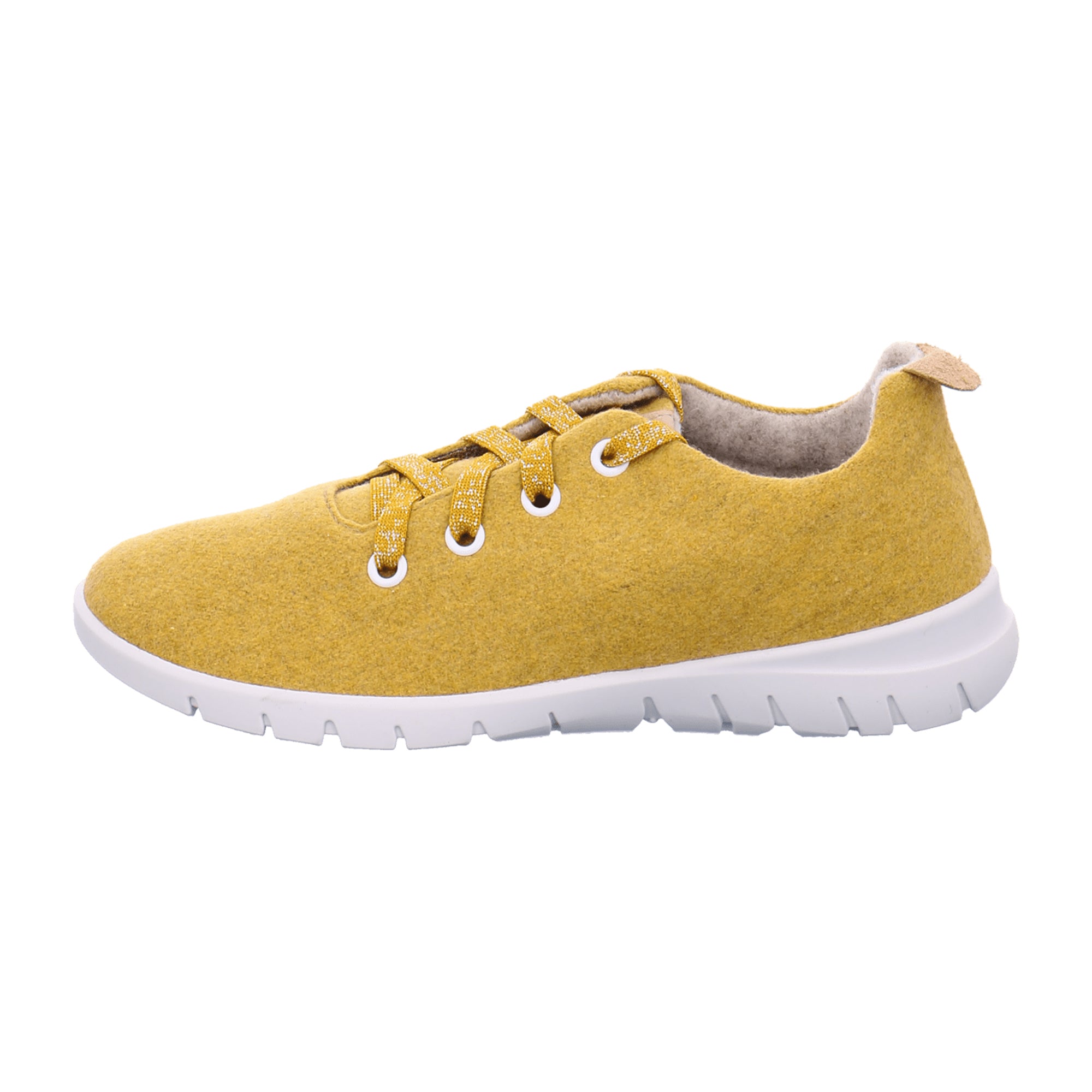 Rohde Women's Yellow Athletic Lace-Up Shoes Casual Flat Textile Sneakers