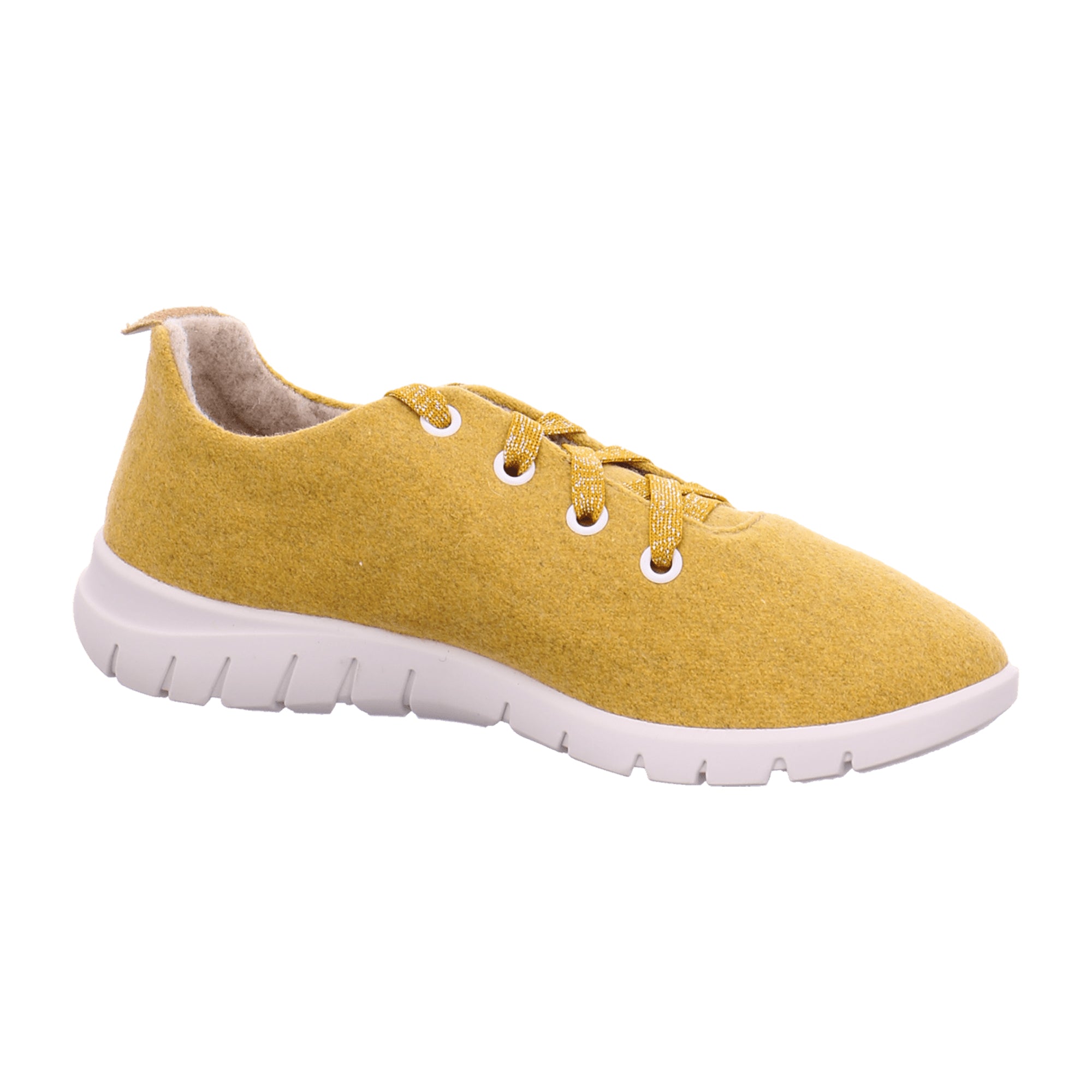 Rohde Women's Yellow Athletic Lace-Up Shoes Casual Flat Textile Sneakers