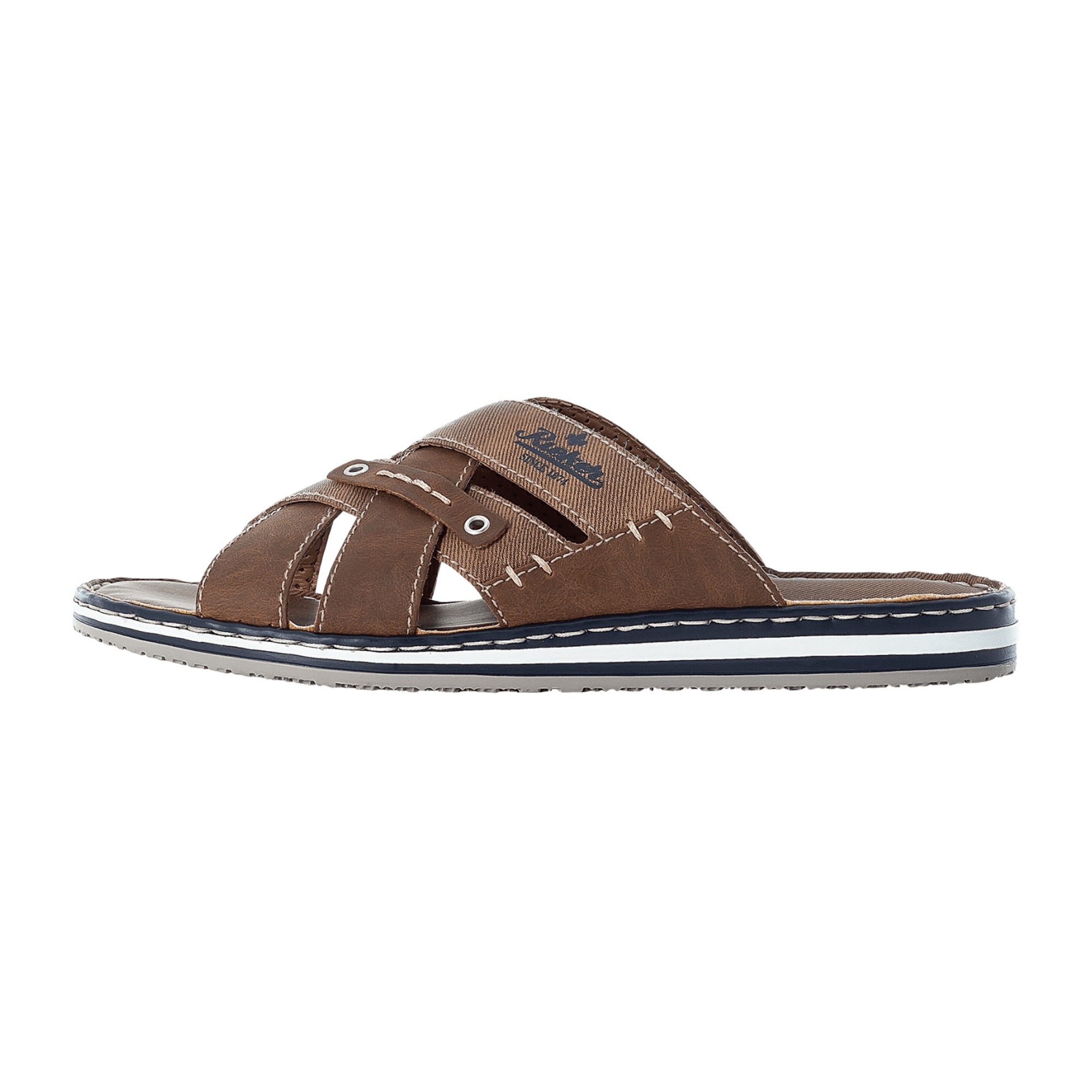 Rieker 21599-24 Brown Slide Sandals for Men Comfortable and Stylish Footwear