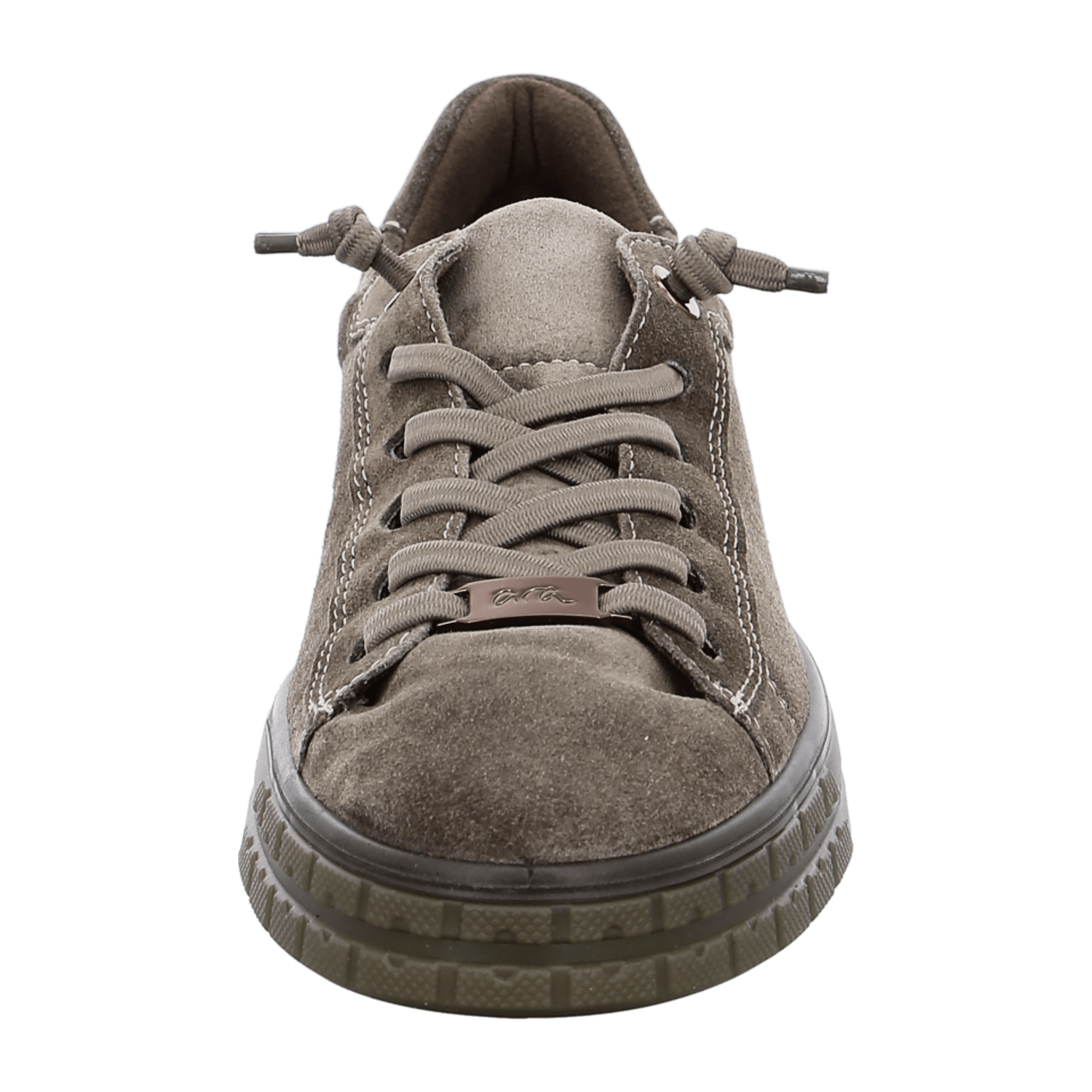 ARA FRISCO Women's Velour Leather Sneakers with Lace-Up in Gray