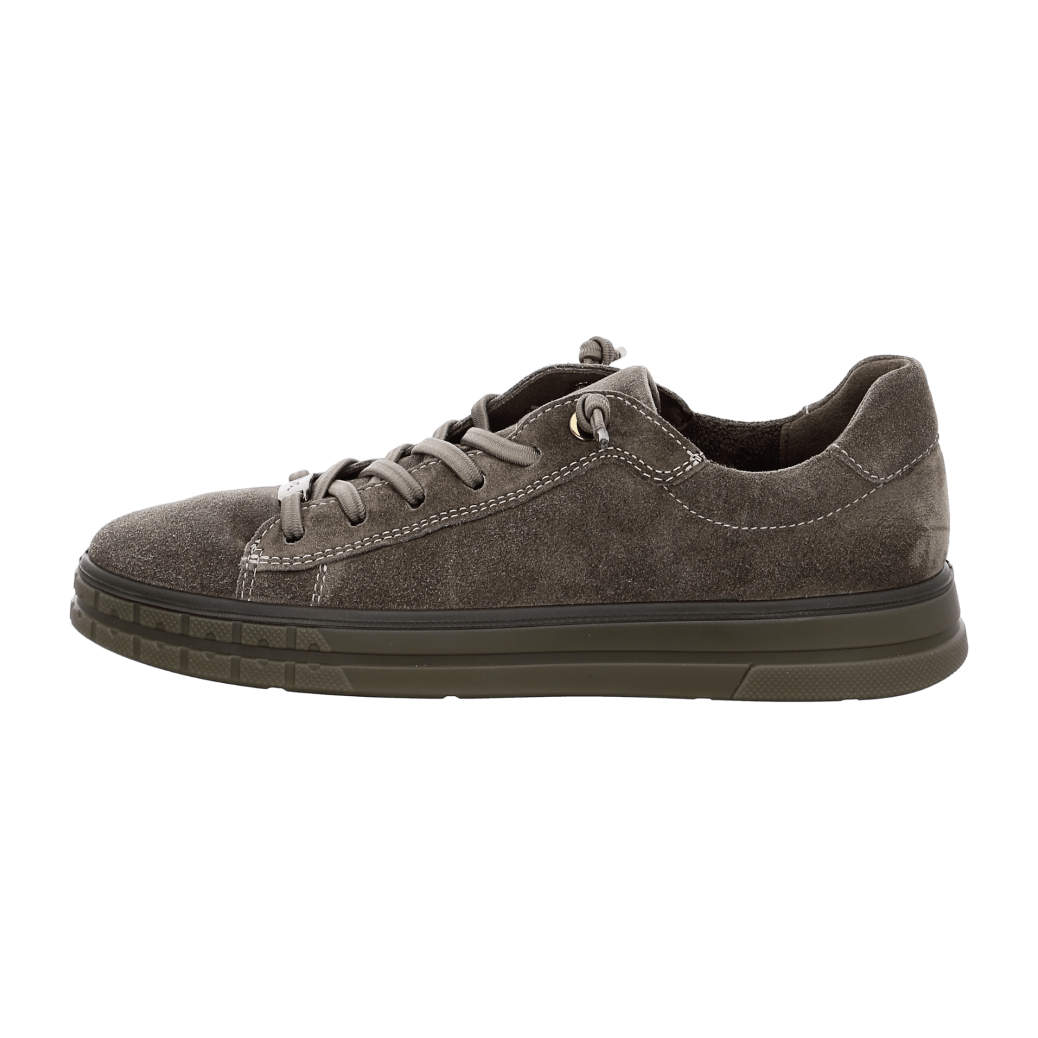 ARA FRISCO Women's Velour Leather Sneakers with Lace-Up in Gray