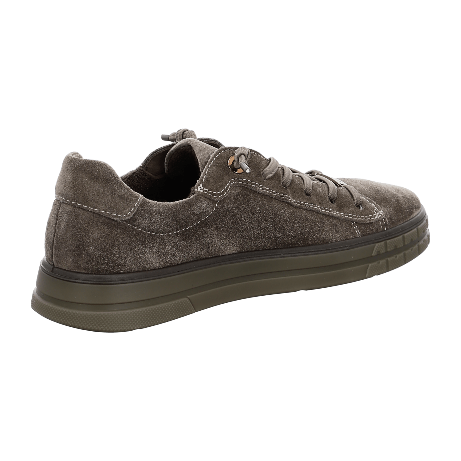 ARA FRISCO Women's Velour Leather Sneakers with Lace-Up in Gray