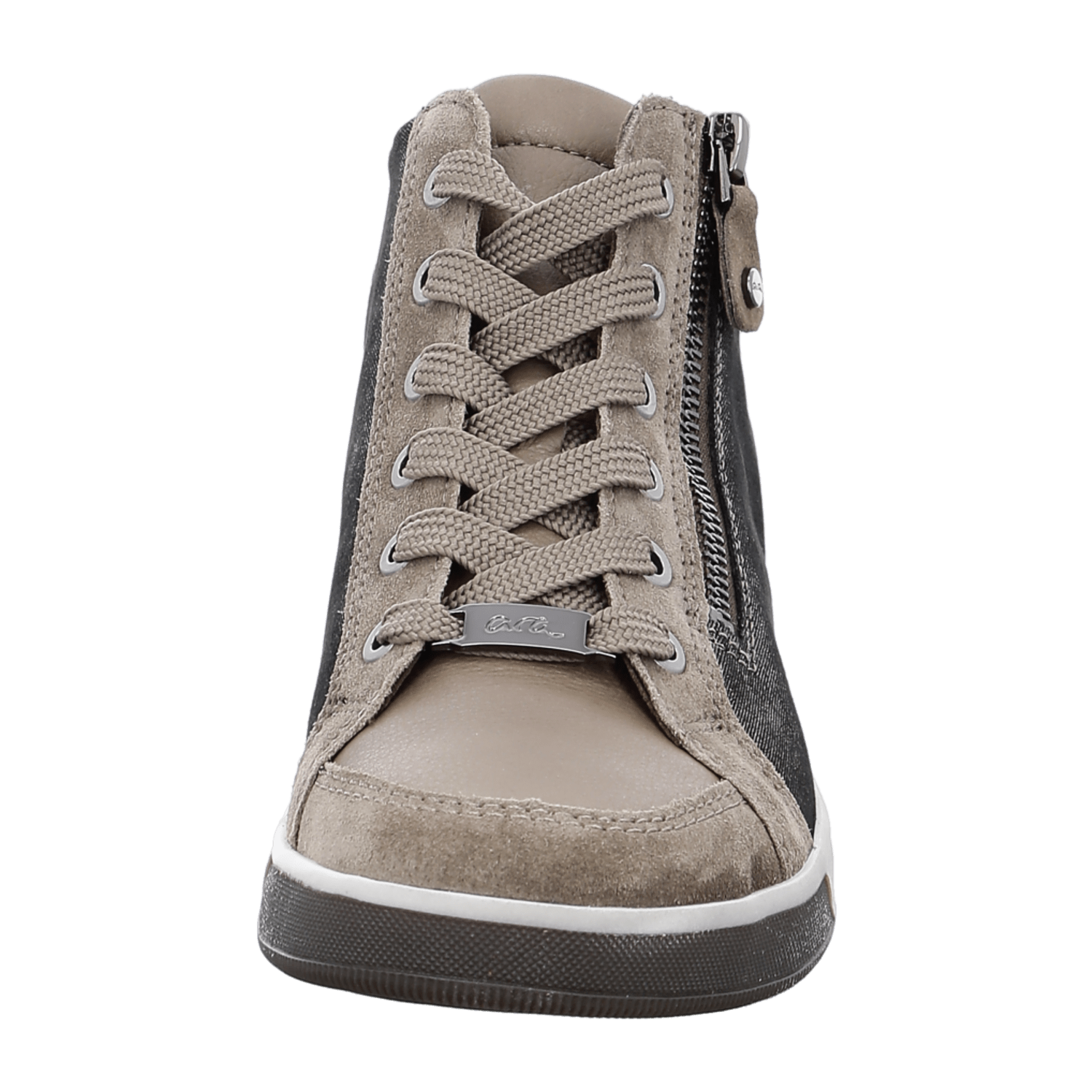 ARA Women's Sneakers in Grey Suede with Lace-Up Closure and Open Toe - Bartel-Shop